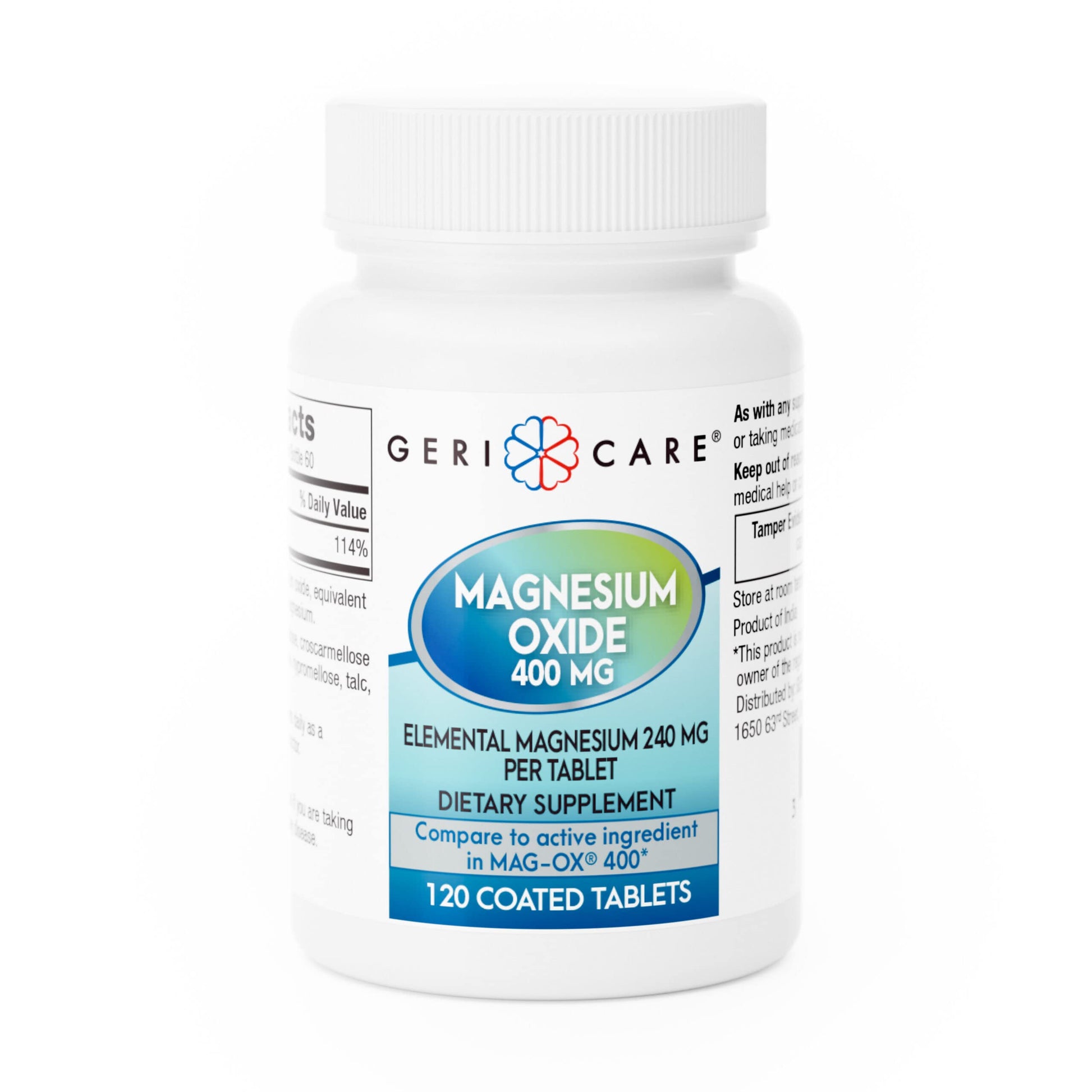 GeriCare Magnesium Oxide Supplement 240 mg of Elemental Magnesium, 120 Tablets, Essential Mineral Support, Promotes Vascular Health, Bone Strength, and Muscle Function (Pack of 1) GeriCare uk supplements