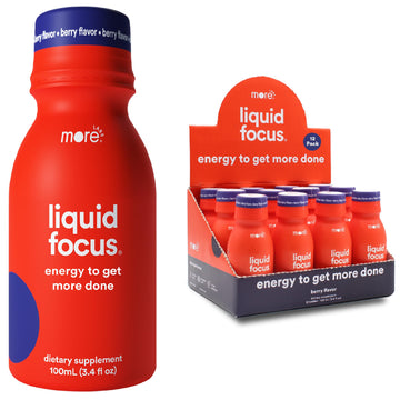 More Labs Liquid Focus, Nootropic Smart Drink with Powerful Antioxidants & Adaptogenic Herbs for Energy and Concentration, 150mg Caffeine (Pack of 12) More Labs uk supplements