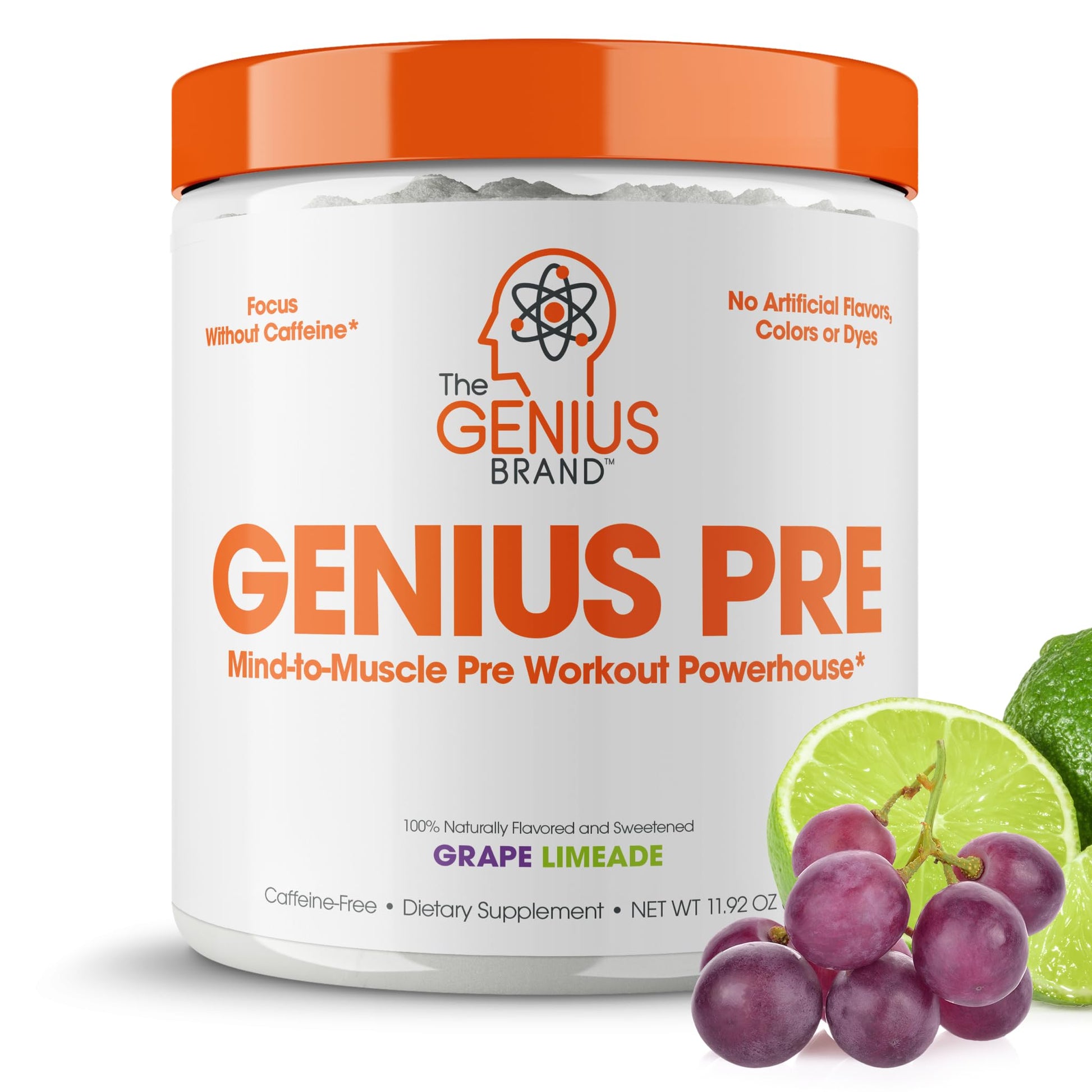 Genius Pre Workout Powder, Grape Limeade - All-Natural Nootropic Pre-workout The Genius Brand uk supplements