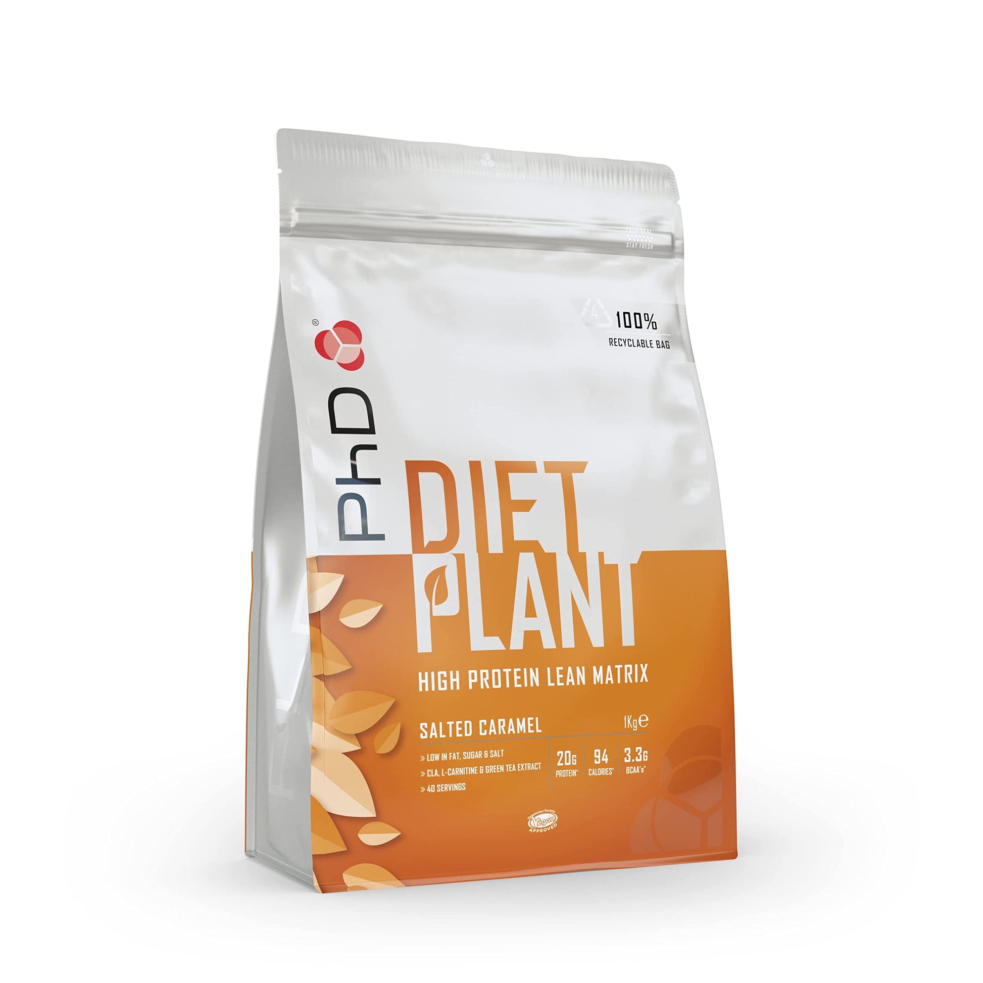 PhD Nutrition Diet Plant, Vegan Protein Powder Plant Based, Salted Caramel PhD uk supplements