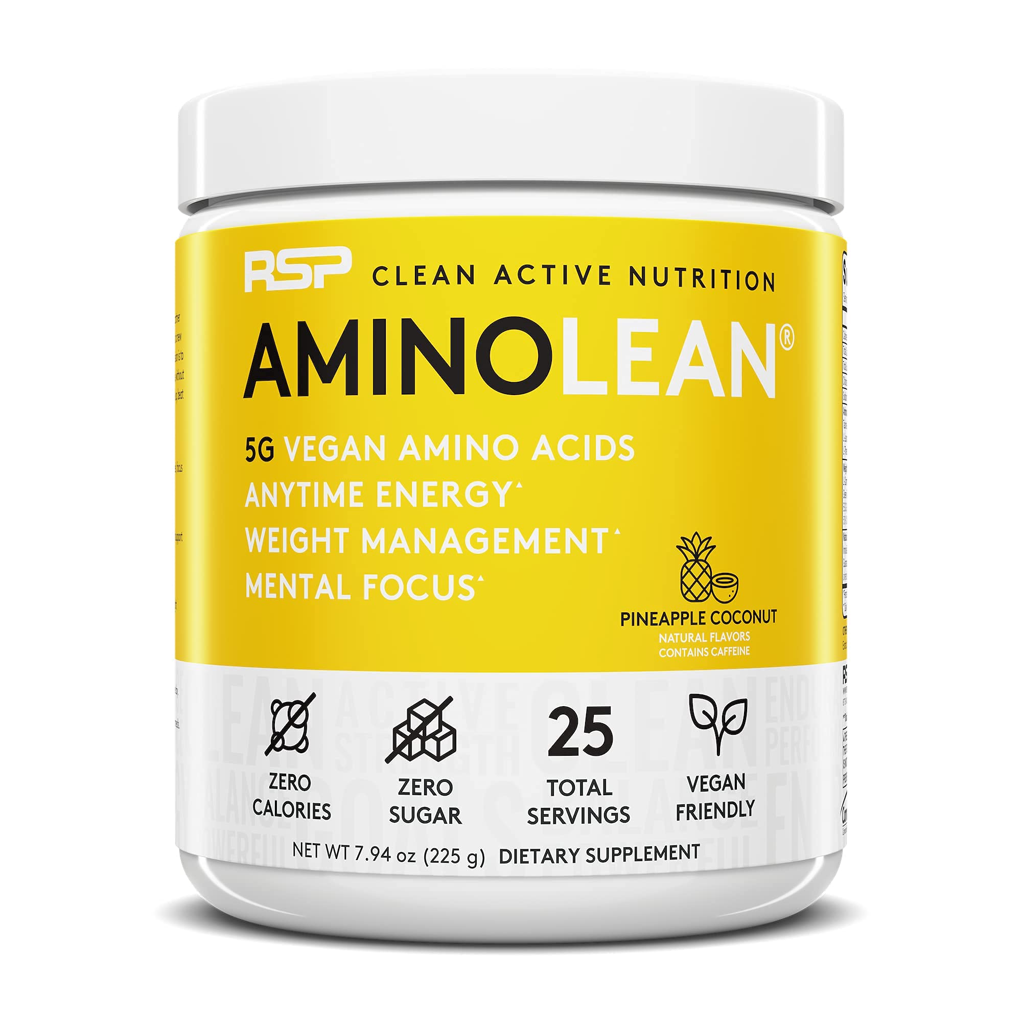 RSP NUTRITION Vegan AminoLean Pre Workout Energy (Pineapple Coconut 25 Servings) RSP NUTRITION uk supplements