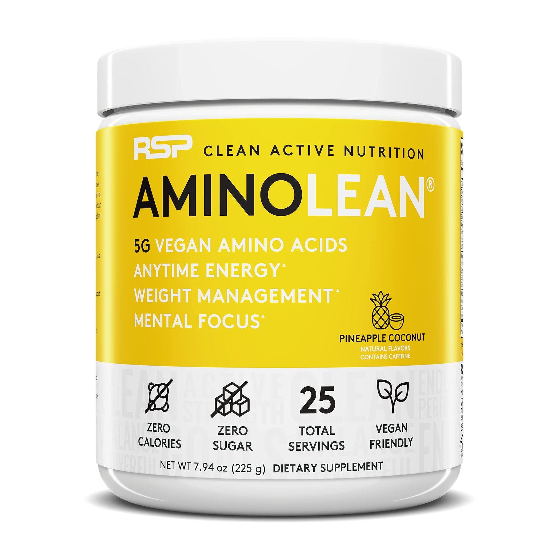 RSP NUTRITION Vegan AminoLean Pre Workout Energy (Pineapple Coconut 25 Servings) RSP NUTRITION uk supplements