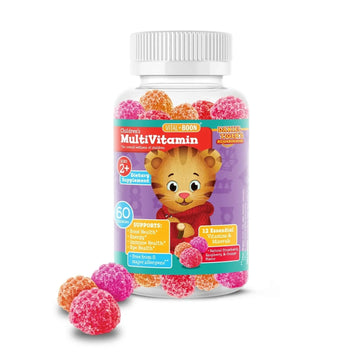 Daniel Tiger - Kids Multivitamin Gummies (60 Gummy Bottle) Toddler 2+ & Kids Vitamins - 12 Essential Vitamins & Minerals to Support Bone Health, Energy Vital+Boon uk supplements