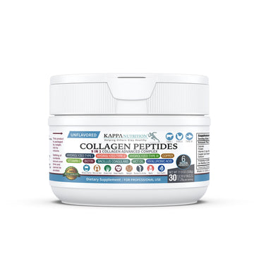 KAPPA NUTRITION Collagen Type I, II, III, 6 Billion Probiotic Acid Resistance, Hyaluronic Acid, Vitamin C, Biotin, Copper and MCT Oil, Beautiful Hair, Nails, & Skin, Collagen Peptides 9 in 1 (11.9oz) KAPPA NUTRITION uk supplements