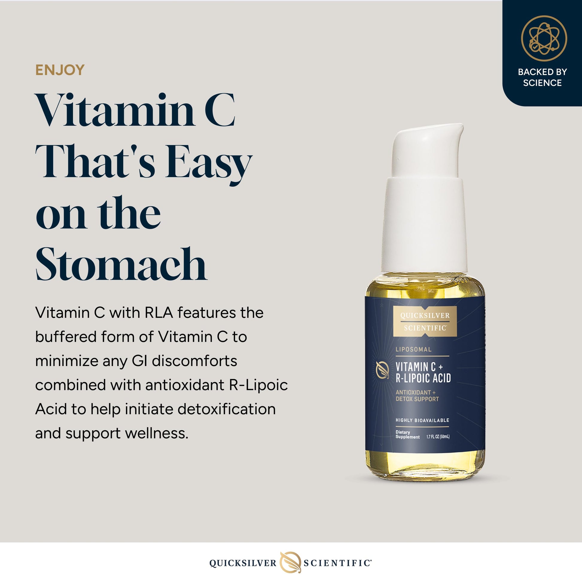 Quicksilver Scientific Vitamin C + R Lipoic Acid - Liposomal Vitamin C with RLA - Antioxidant, Detox & Immune Support Supplement - with Superior Absorption (50 ml) Quicksilver Scientific uk supplements