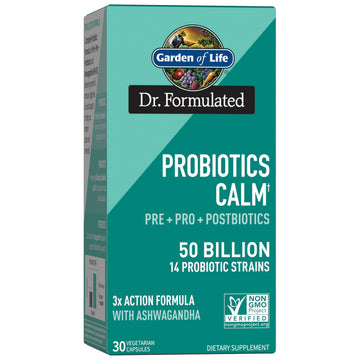 Garden of Life Dr. Formulated Pre, Post & Probiotics Calm 50 Billion CFU Daily 3-in-1 Complete Supplement with Ashwagandha – Mood Support, Digestive & Immune Support, 30 Vegetarian Capsules Garden of Life uk supplements