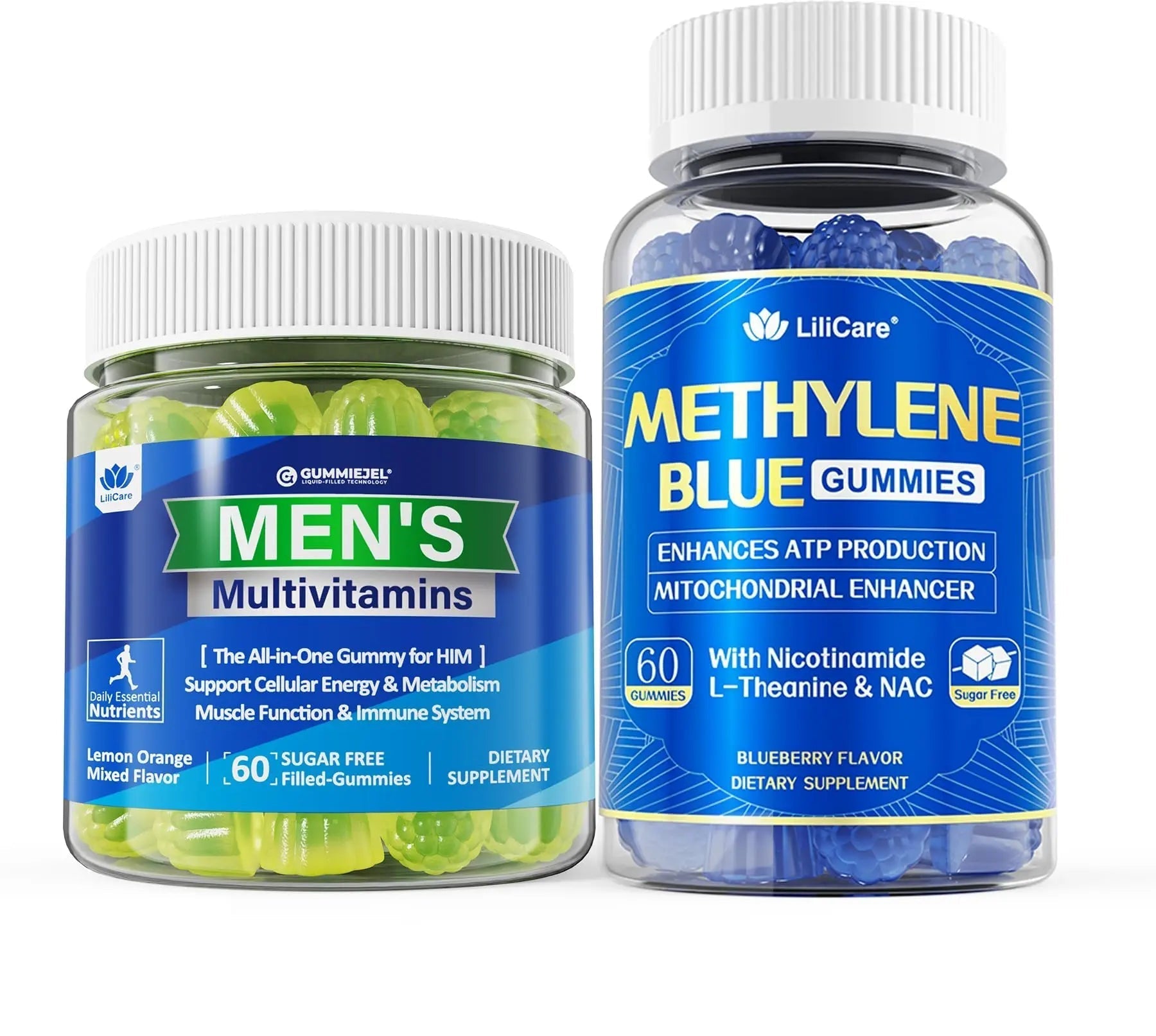 LILICARE Mens Multivitamins Gummies + Methylene Blue Gummies for Human LILICARE uk supplements