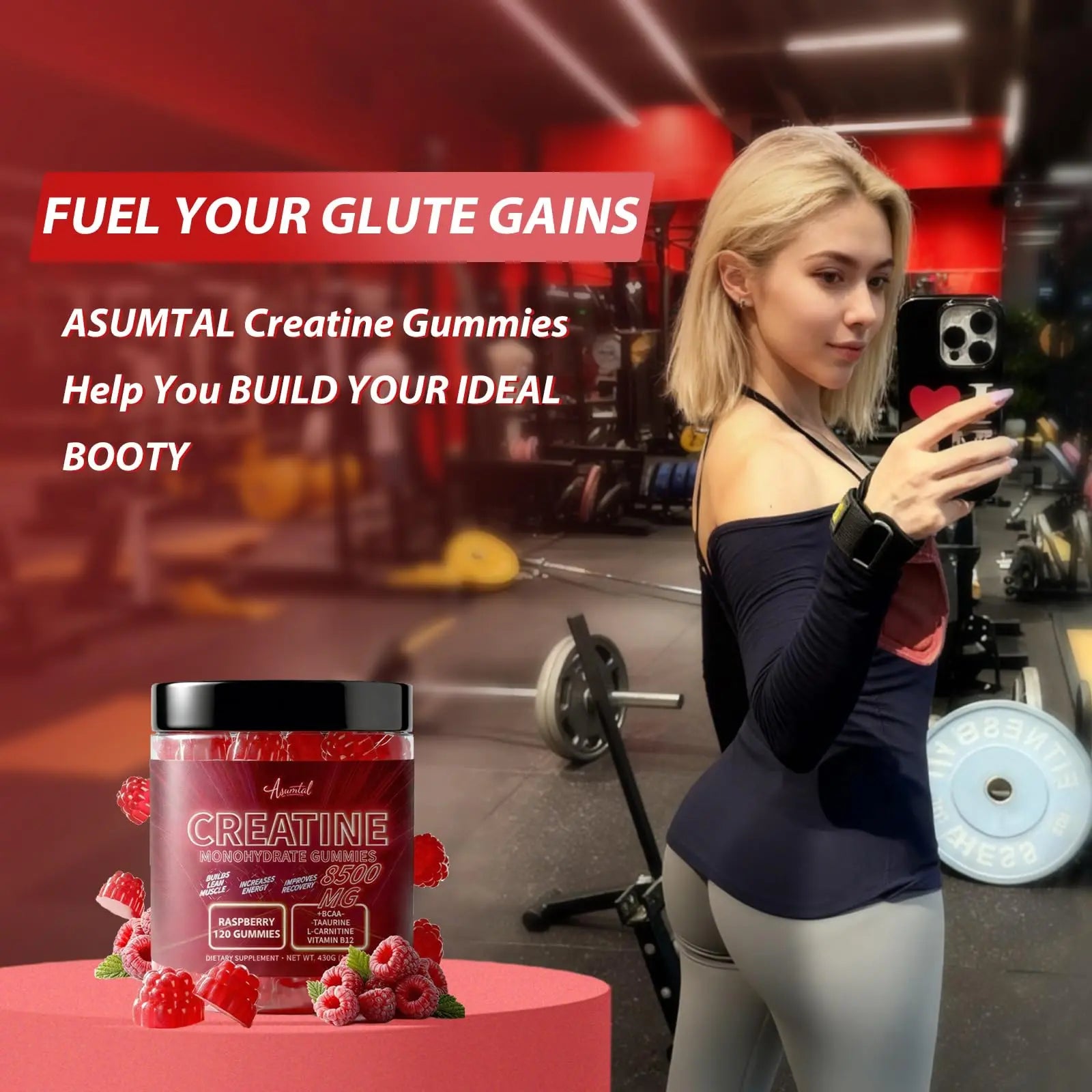 Asumtal Creatine Monohydrate Gummies for Men & Women, Creatine Monohydrate Supplement for Muscle Growth, Strength & Energy Support Asumtal uk supplements
