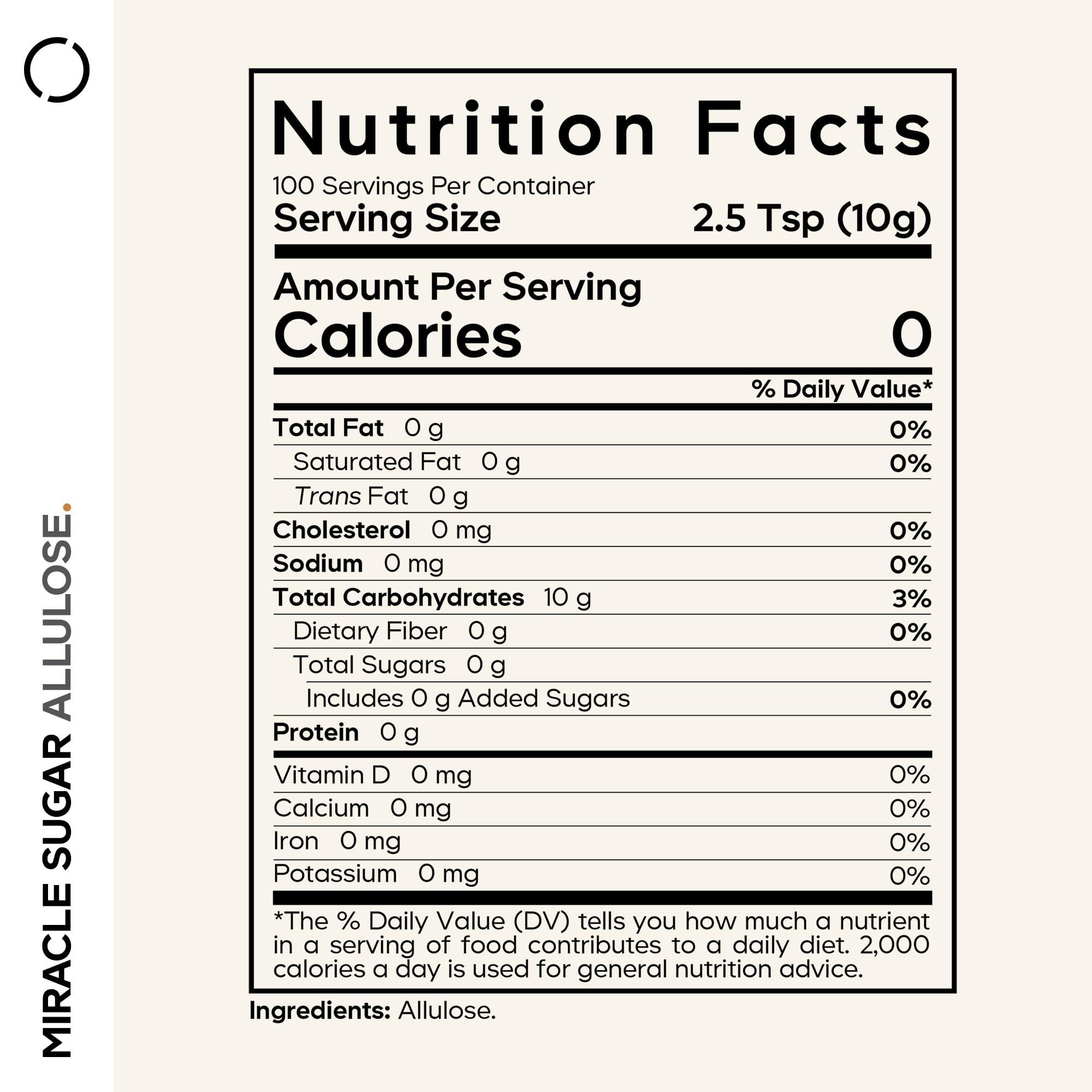 Codeage Miracle Sugar Allulose Powder - All-purpose Zero Calorie Allulose Sweetener, +3 Month Supply - 0 Net-Carbs - Rare Sugar Alternative to Stevia, Aspartame & Liquid - Non-GMO - 35.27 Oz Codeage uk supplements