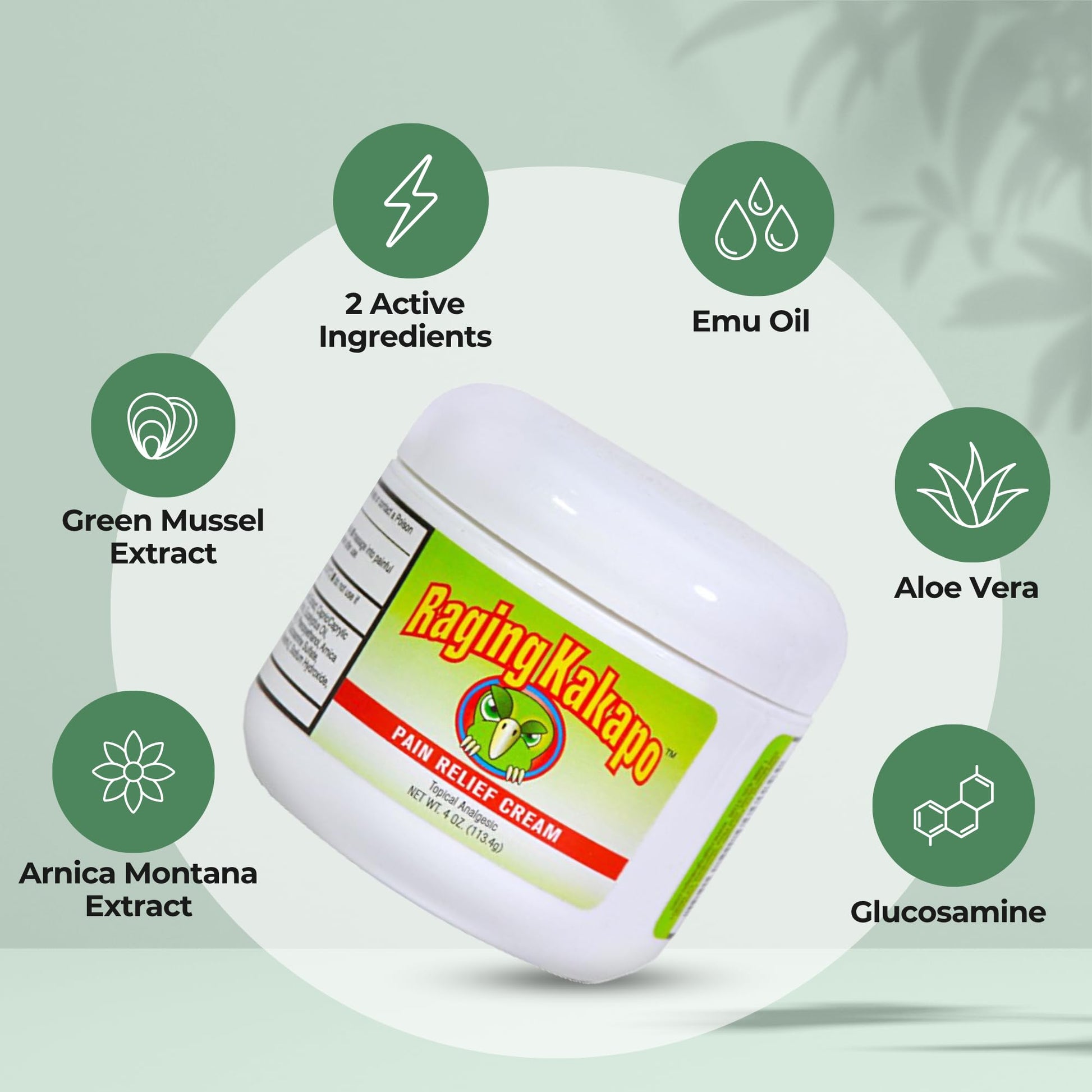 Raging Kakapo Pain Relief Cream 3 Pack - Sore Muscles, Joint Pain & Aches - Odor Free, Non-Greasy Pain Cream - Histamine Dihydrochloride, Capsaicin, Emu Oil, Arnica & More, 4 oz. Jar Raging Kakapo uk supplements