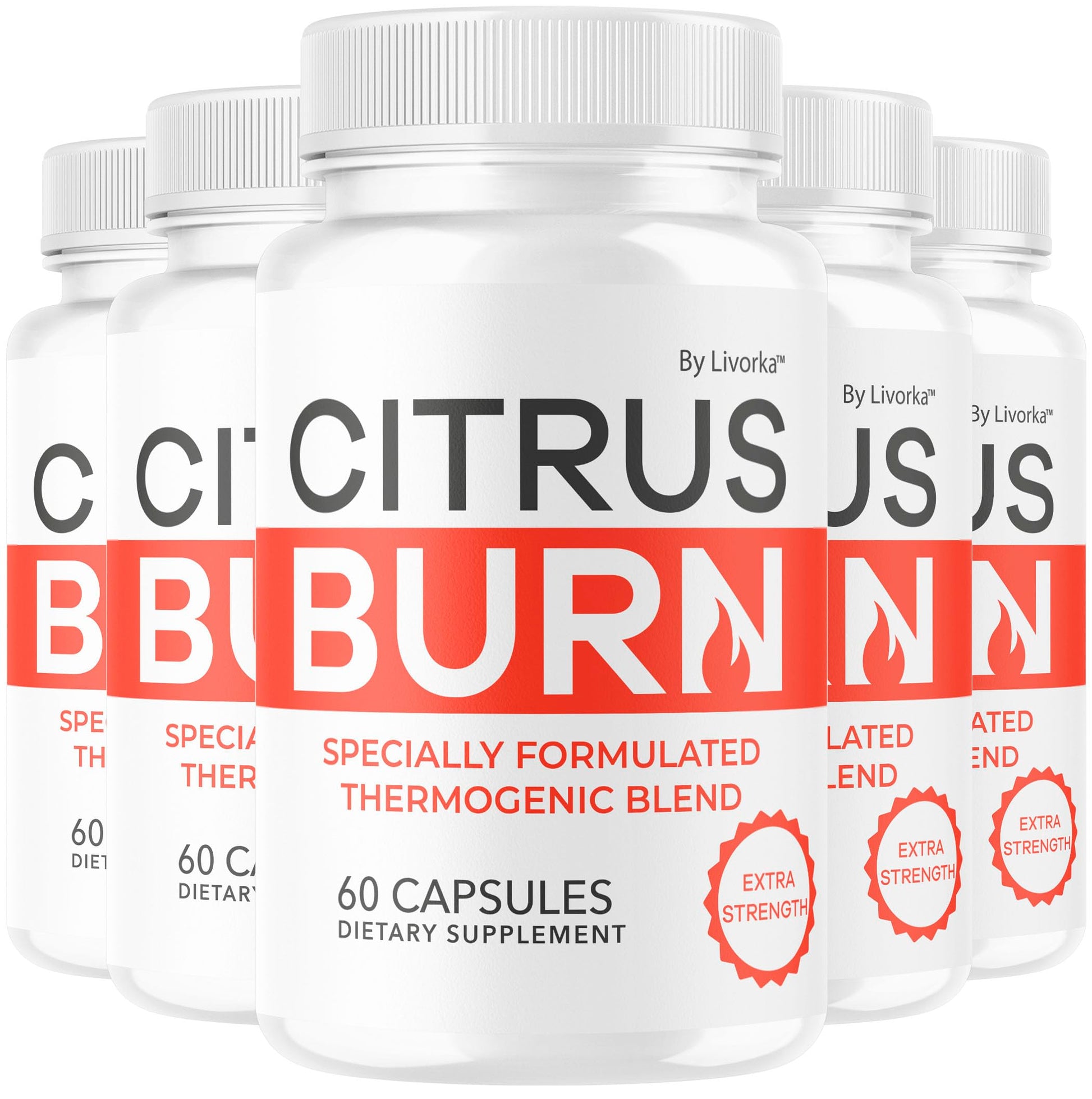 (5 Pack) Citrus Burn Capsules - Official CitrusBurn Pills Supplement Support All Natural Ingredients Advanced Formula Premium Multivitamin for Overall Health & Wellness, 300 Capsules for 5 Months LIVORKA uk supplements