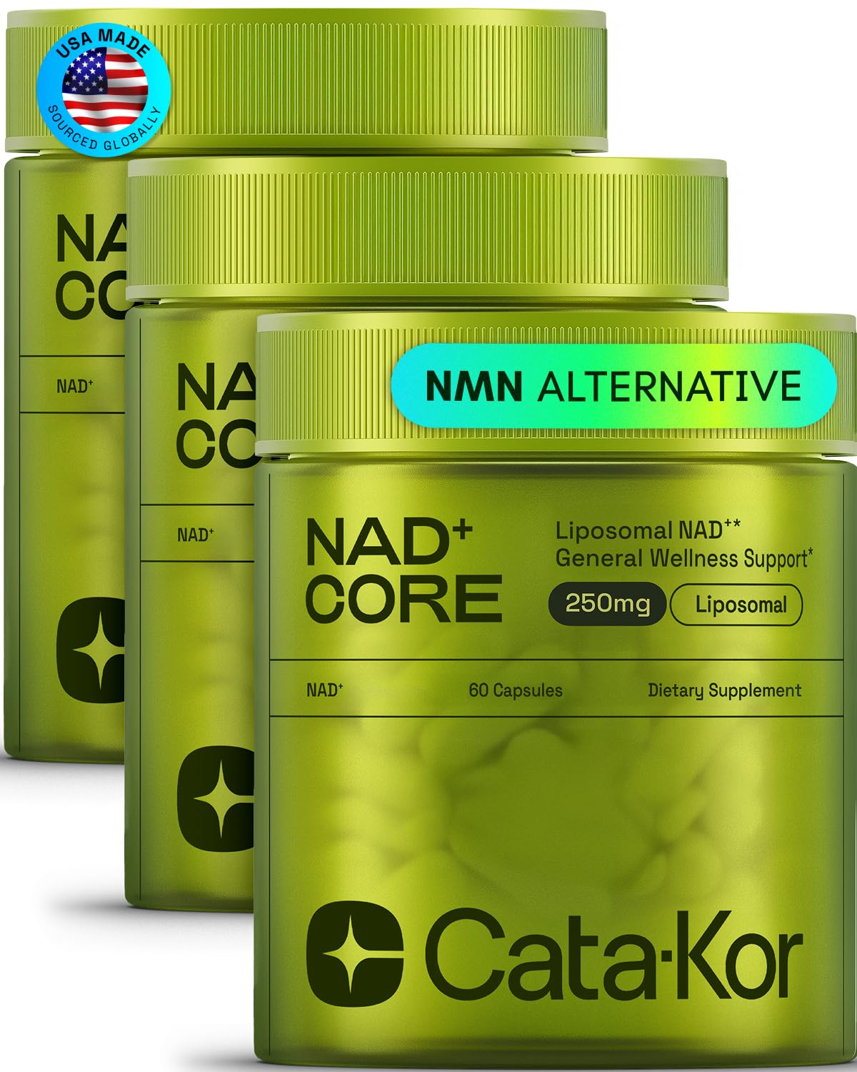 Cata-Kor NMN Supplement Alternative – Liposomal NAD+ Supplement – Third-Party Tested – NAD CORE – 90-Day Supply – 180 Capsules Cata-Kor uk supplements