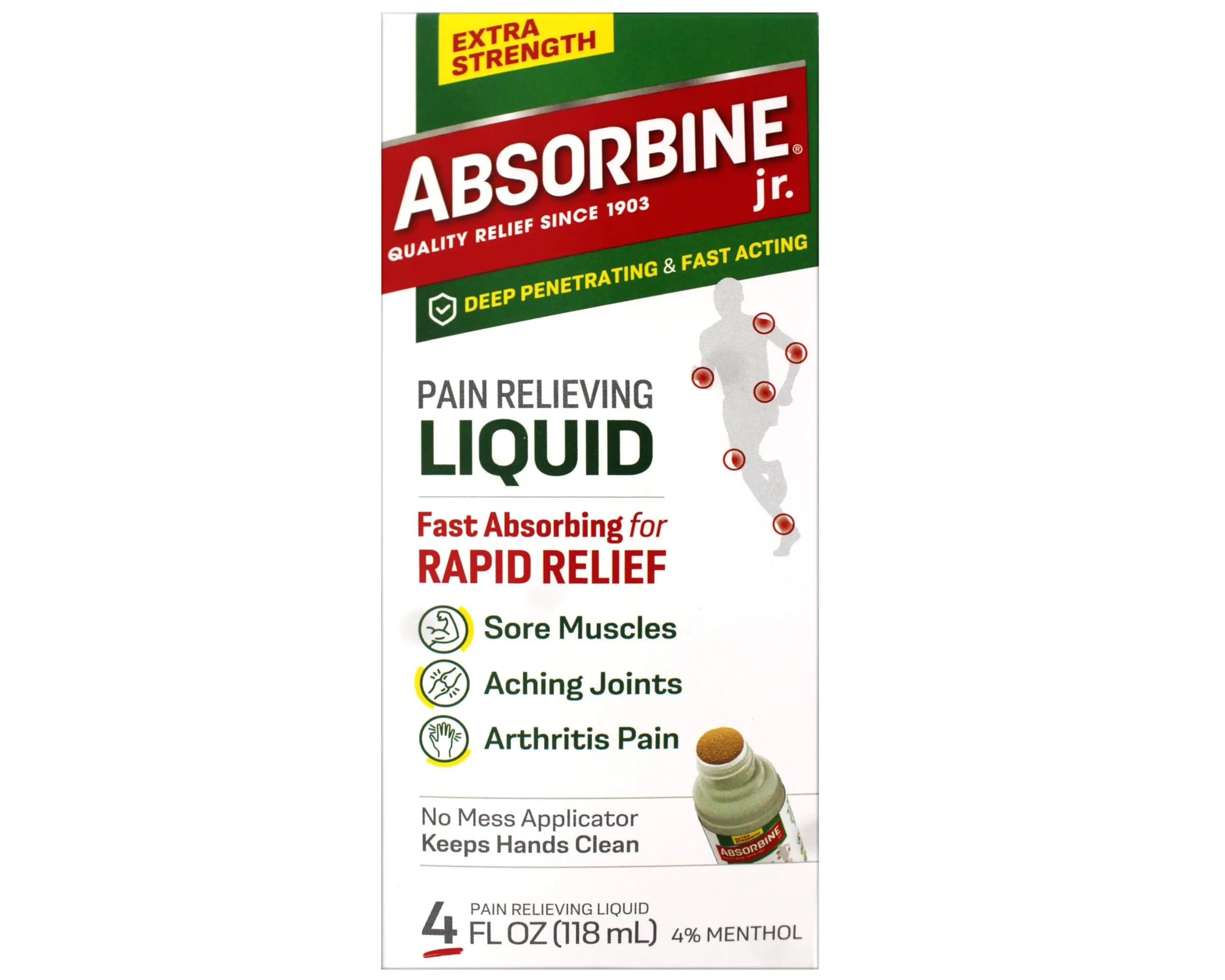 Absorbine Plus Pain Relieving Liquid - 4 oz, Pack of 6. ABSORBINE JR. uk supplements