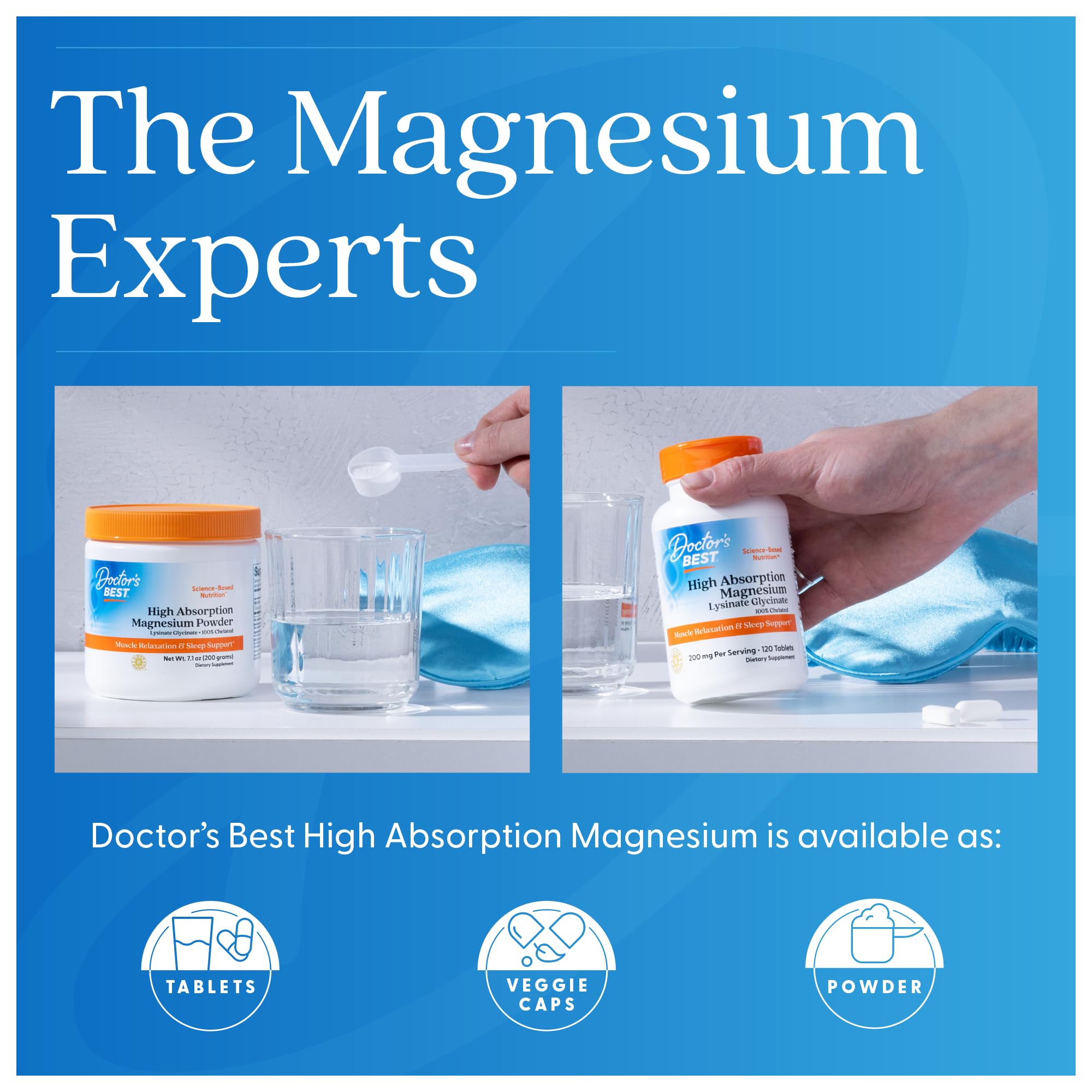 Doctor's Best High Absorption Magnesium Glycinate Lysinate Supplement for Sleep Support - Chelated Magnesium Tablets for Women & Men, 200mg per Serving, Supports Calm & Relaxation, Vegan - 240 Count Doctor's BEST uk supplements