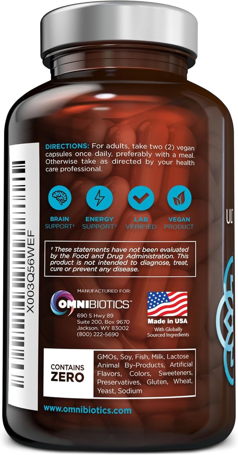 OmniBiotics Ultimate Daily Multivitamin for Women & Men – 34 Essential Ingredients Including Vitamin A, C, D, E, B6, B12, Biotin, Zinc – 120 Vegan Capsules OmniBiotics uk supplements