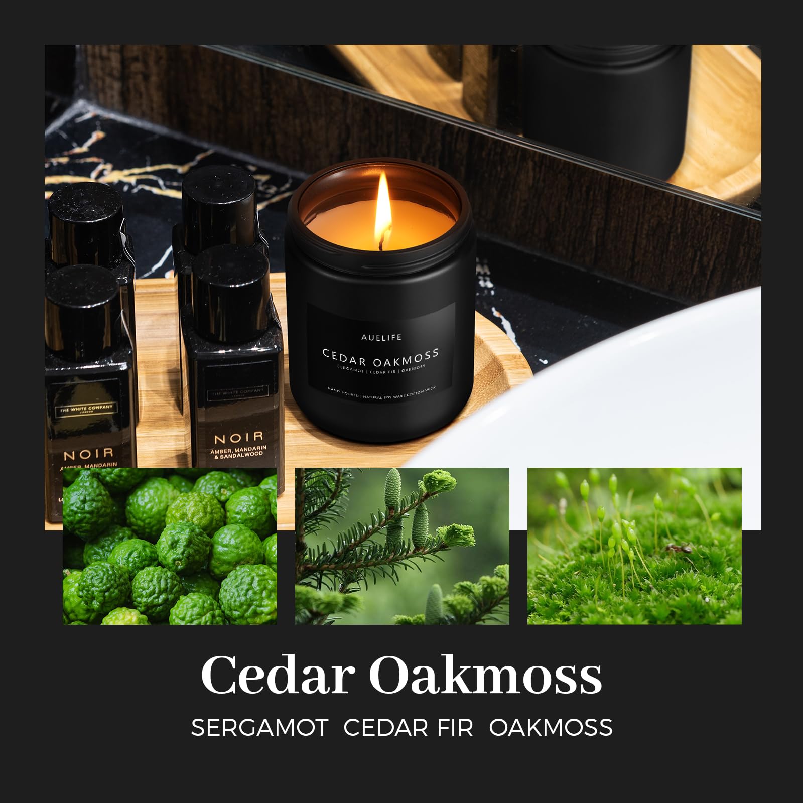 Scented Candles Set | Men Candles Set, Candles for Men Scented Candles for Home - 4 Pack Candles Scents Auelife uk supplements