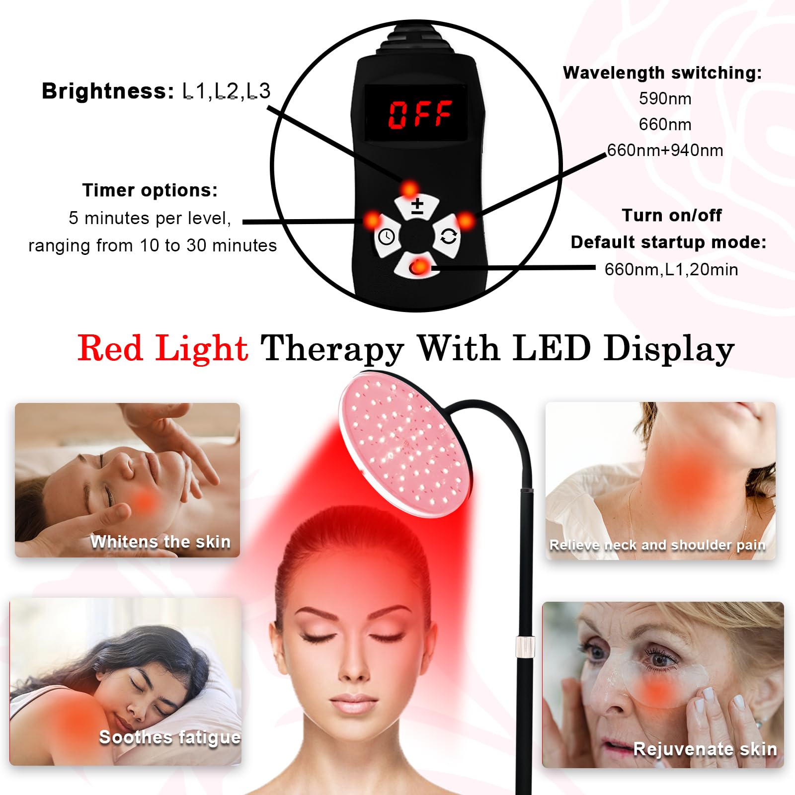 Akarishin Red Light Therapy Lamp - Boost Skin Vitality and Ease Muscle Soreness with Adjustable Stand Akarishin uk supplements