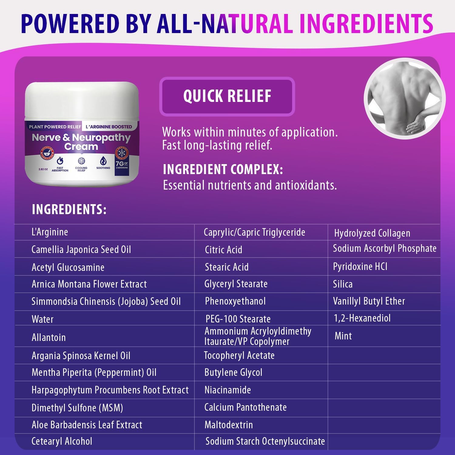 Nerve and Neuropathy Cream – Plant Powered Relief for Foot, Hands, Legs, Toes Includes 7grams of L’Arginine; Vitamin B6, Arnica, Aloe -2.82oz M PAIN MANAGEMENT TECHNOLOGIES uk supplements