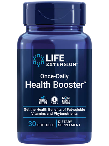 Life Extension Once-Daily Health Booster, Vitamins E, K1 & K2, phospholipids, Fat-Soluble nutrients for Eye Health, Bone Health, Heart Health, Gluten-Free, 1 Daily, Non-GMO, 30 softgels Life Extension uk supplements