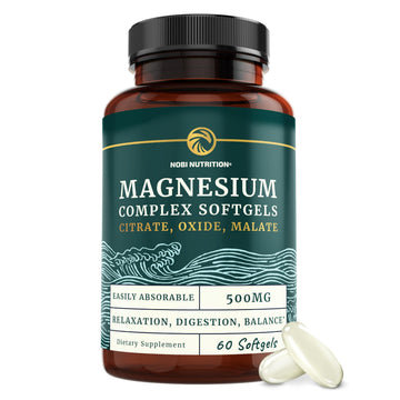 Triple Magnesium Softgels | Citrate, Malate, & Oxide | Highly Absorbable Magnesium Nobi Nutrition uk supplements