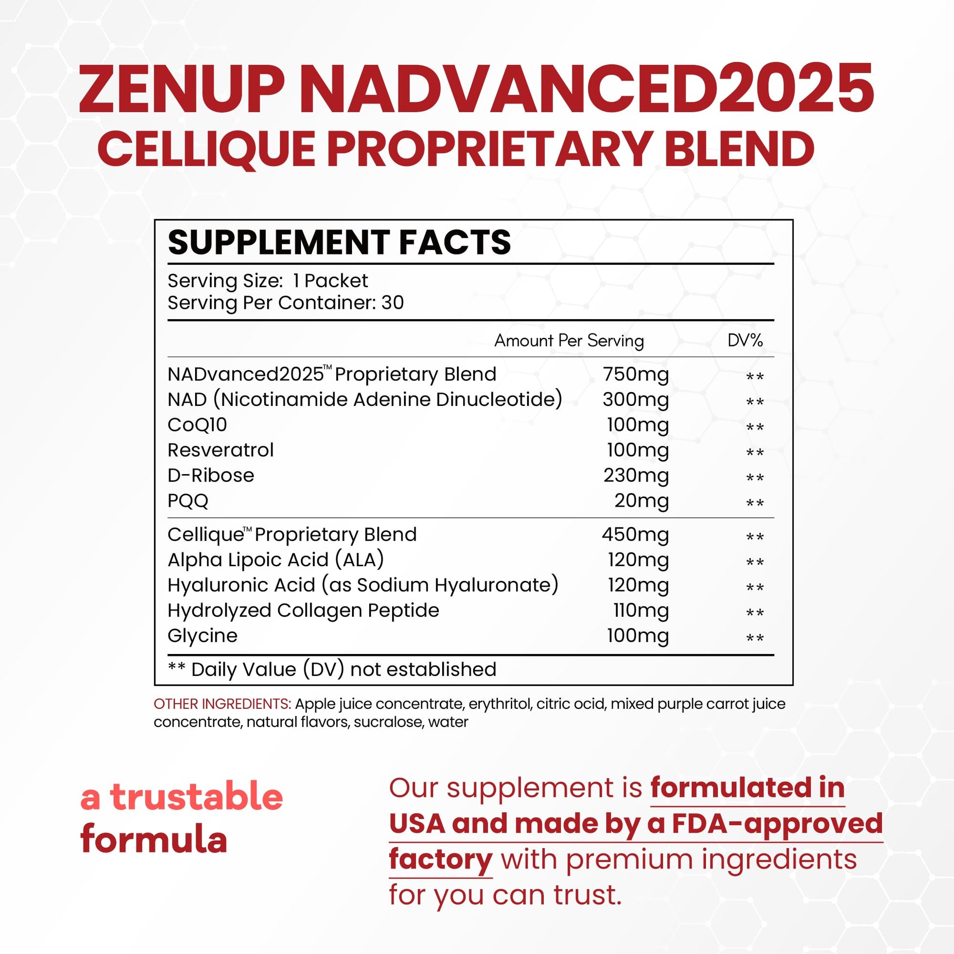 ZenUP Liquid NAD, Extra Strength 1,200mg NAD+ Supplement with CoQ10, Resveratrol, D-Ribose & PQQ for Men & Women, Natural NAD+ Stick for Anti-Aging, Energy, Focus - 30 Packets ZenUP uk supplements