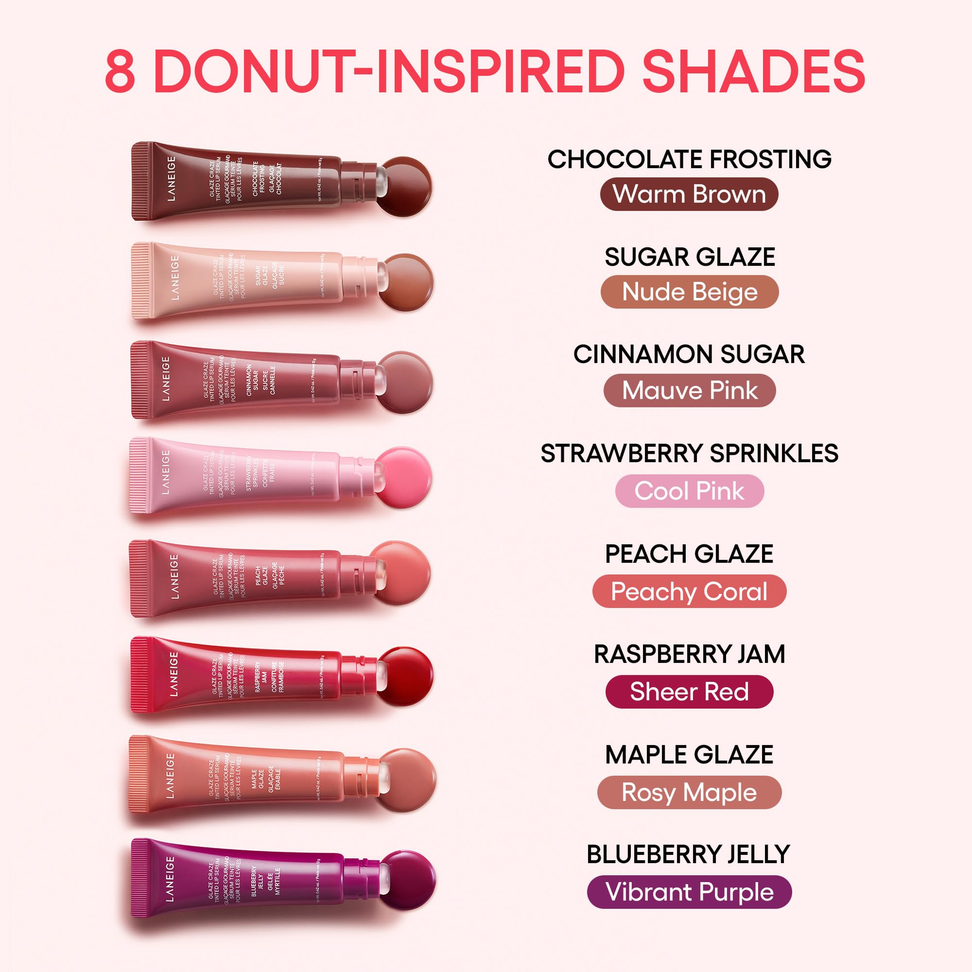 LANEIGE Glaze Craze Tinted Lip Serum, Strawberry Sprinkles: Hydrating Serum for Glossy,Nourished Lips with Plumping Polypeptides,0.42 oz LANEIGE uk supplements