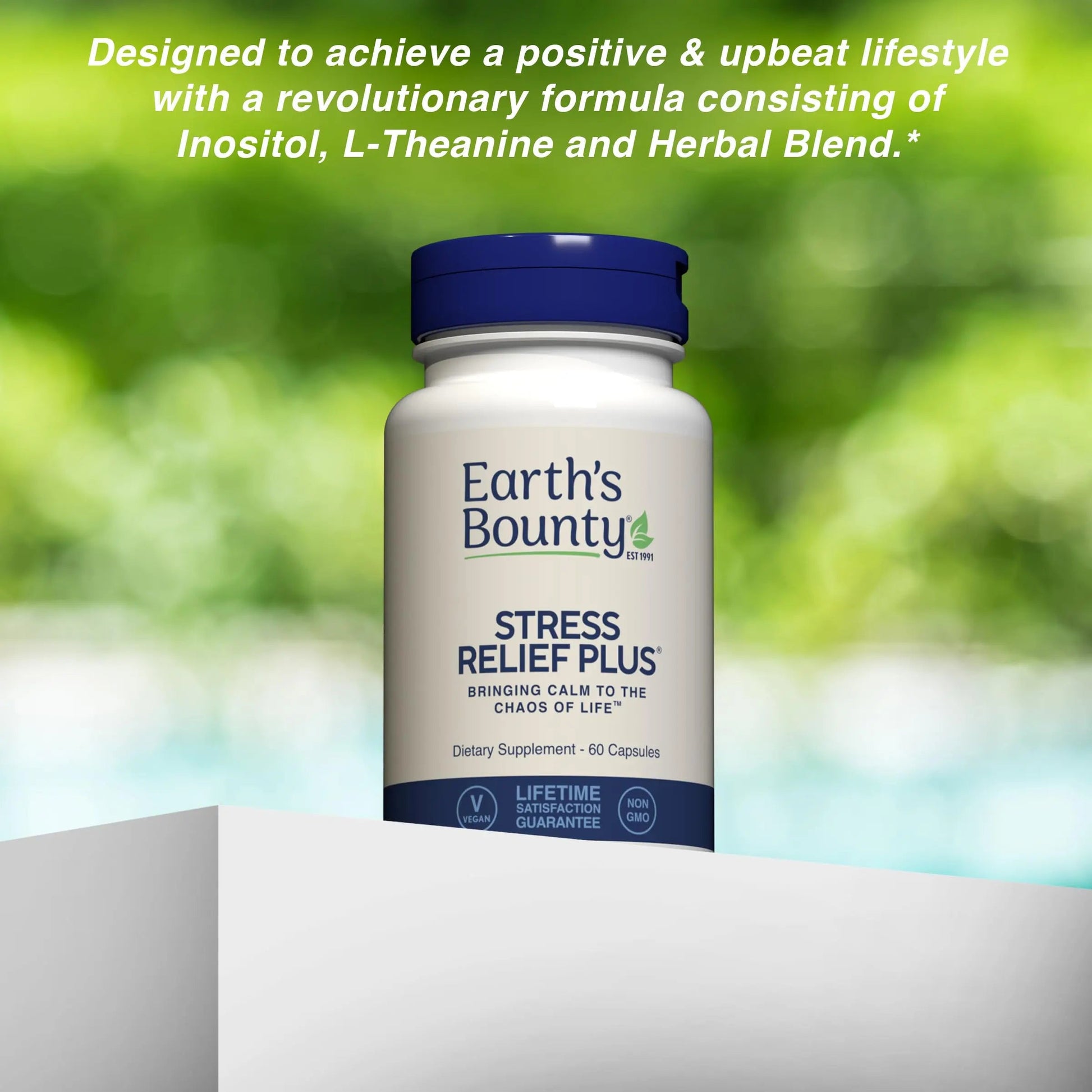 Earth's Bounty - Stress Relief Plus - 60 Vegetarian Capsules - All Natural Formula - Stress Support & Mood Enhancing Supplement Earth's Bounty uk supplements
