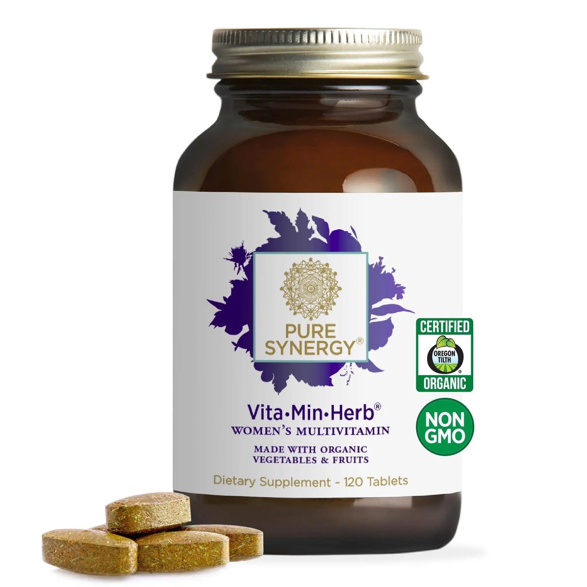 PURE SYNERGY Vita·Min·Herb for Women | Women’s Comprehensive Multivitamin Supplement | Made with Organic Whole Food Non-GMO & Vegan Ingredients | PURE SYNERGY uk supplements