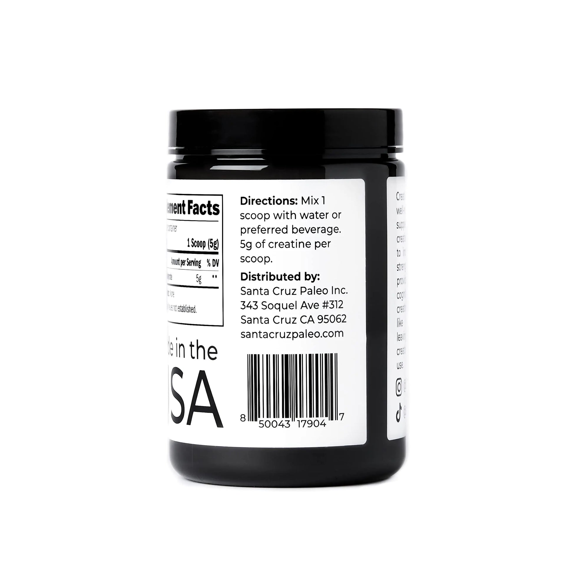 Santa Cruz Paleo, Creatine Monohydrate Powder Micronized, Unflavored Pre Workout and Muscle Support Supplement, Gluten Free Keto, Mix with Water or Shakes Santa Cruz Paleo uk supplements