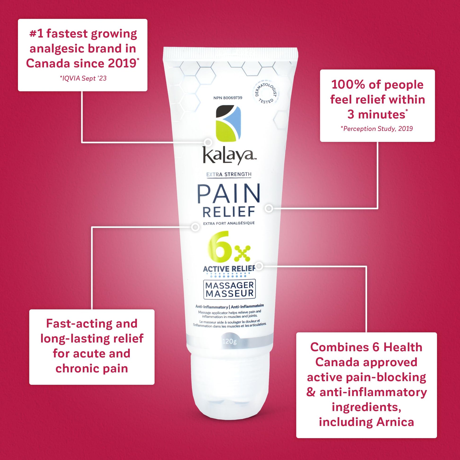 Kalaya Pain Relief Cream with Arnica – Fast-Acting Joint & Muscle Pain Relief – 6 Natural Ingredients – No-Mess Applicator – RMT-Inspired Design – Dermatologist Tested – 4.2 oz Kalaya Naturals uk supplements