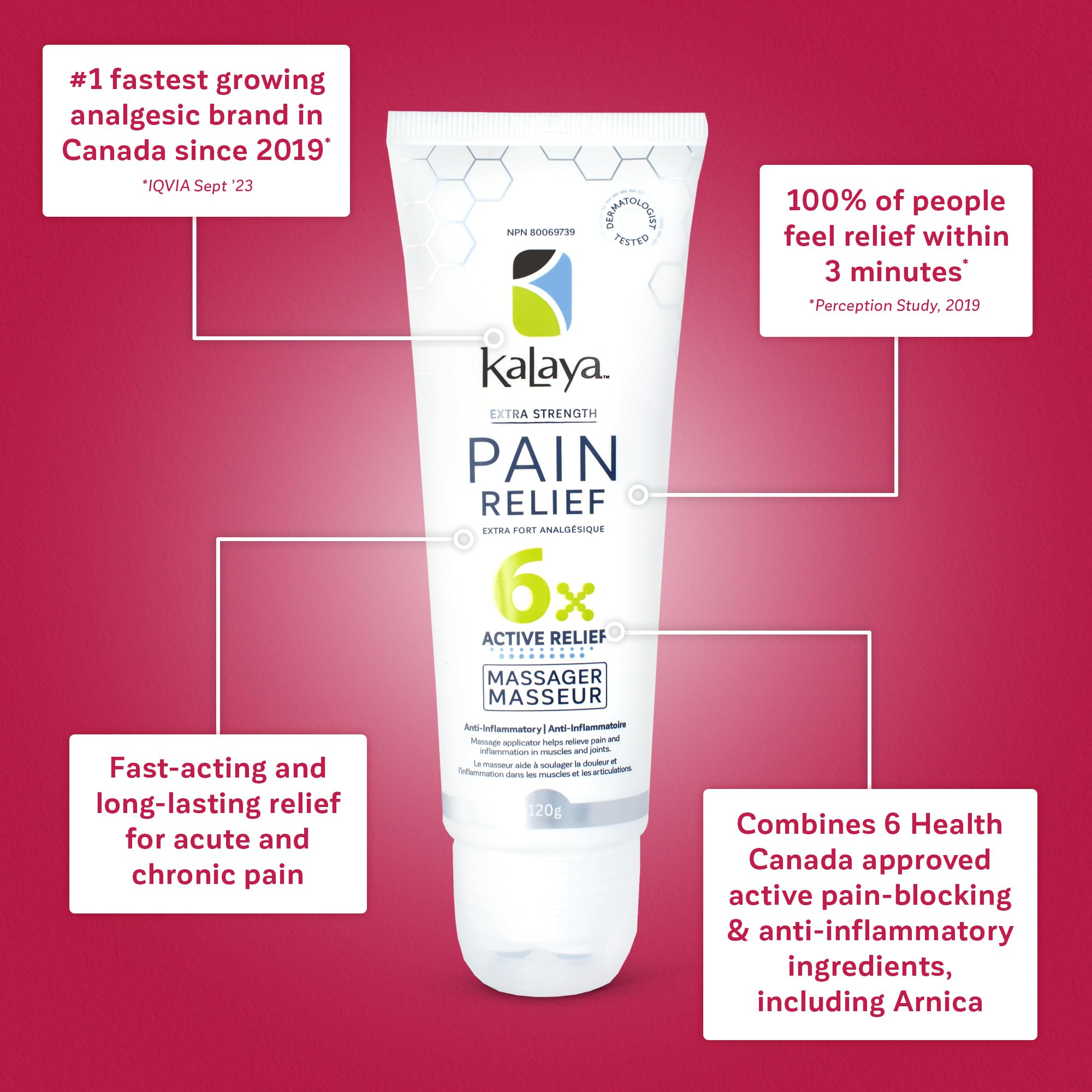 Kalaya Pain Relief Cream with Arnica – Fast-Acting Joint & Muscle Pain Relief – 6 Natural Ingredients – No-Mess Applicator – RMT-Inspired Design – Dermatologist Tested – 4.2 oz Kalaya Naturals uk supplements