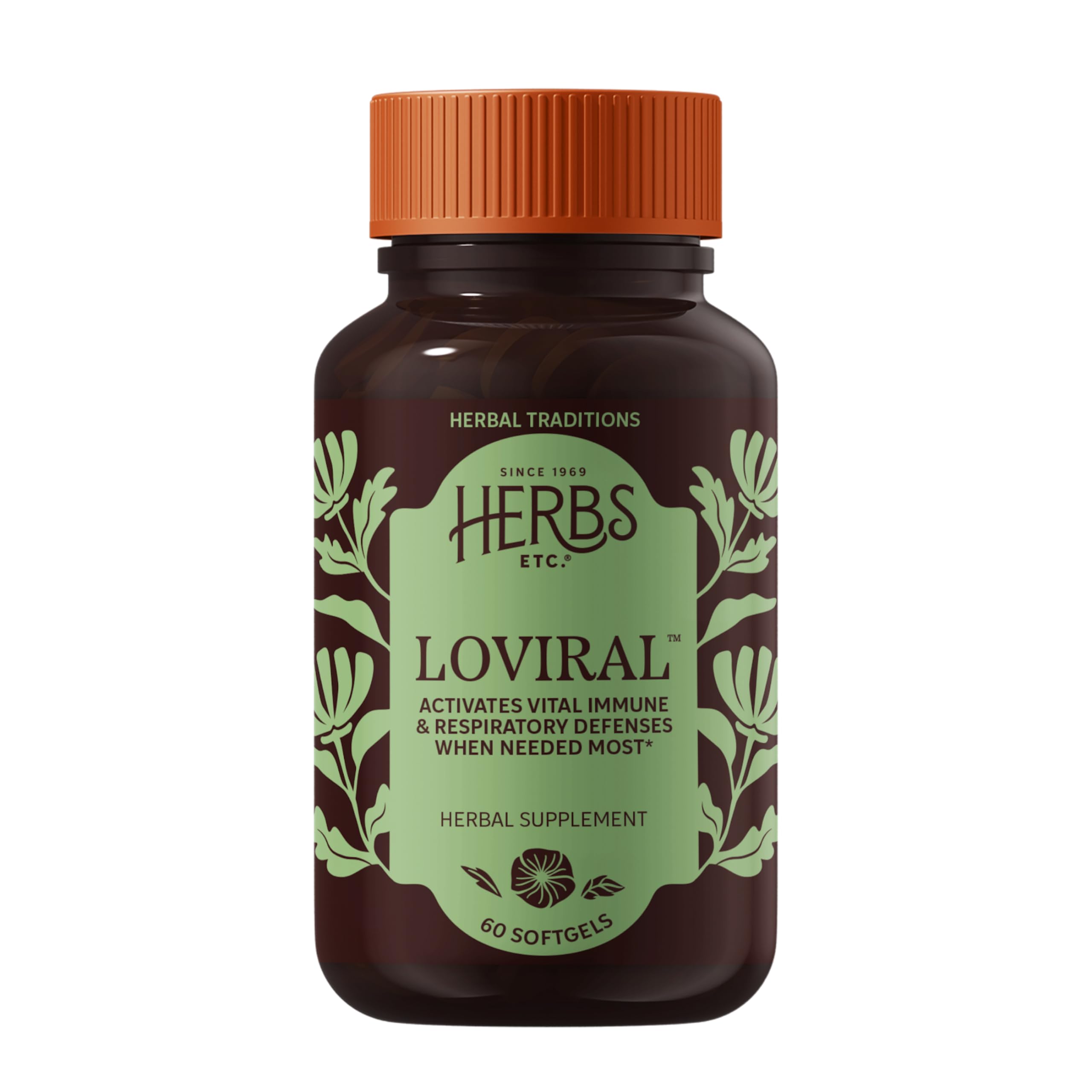 Herbs Etc. Loviral - Lung Health Supplement for Respiratory Defense & Support - Herbal Supplement with Lomatium, Pelargonium & OSHA - Gluten-Free - 60 Softgels (60 Servings) Herbs Etc. uk supplements