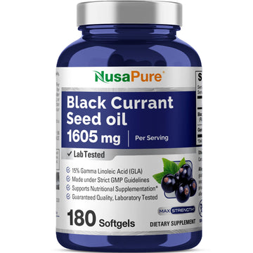NusaPure Black Currant Seed Oil 1605 mg Gamma Linoleic Acid (GLA) 15% 180 Softgels (Non-GMO, Soyfree) NusaPure uk supplements