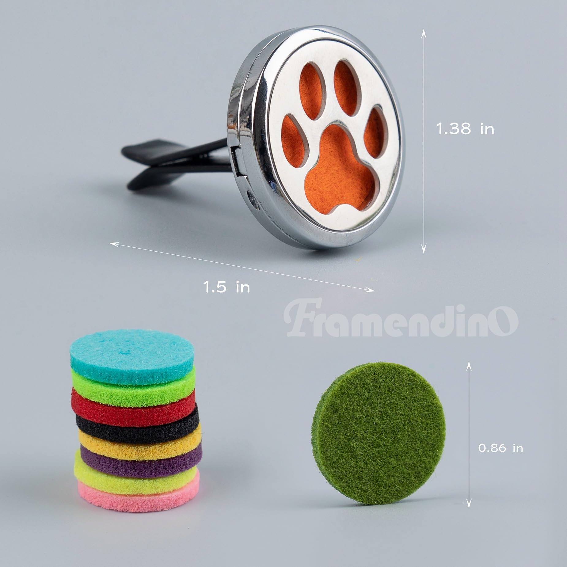 Framendino, 2 Pack Dog Paw Print Locket for Essential Oil Diffuser with 20 Felt Refill Pads Framendino uk supplements