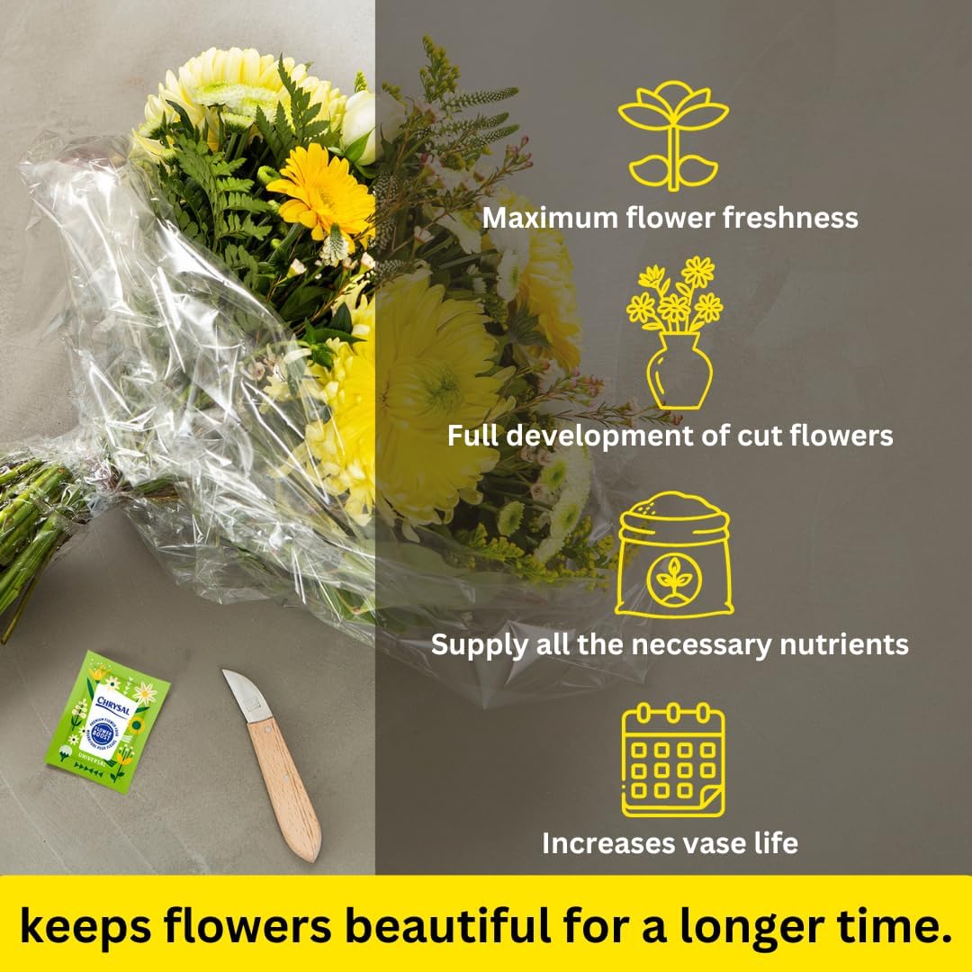 Chrysal Clear Flower Food Packets – Single Packet – Flower Arrangements & Bouquets – Floral Supplies Chrysal uk supplements