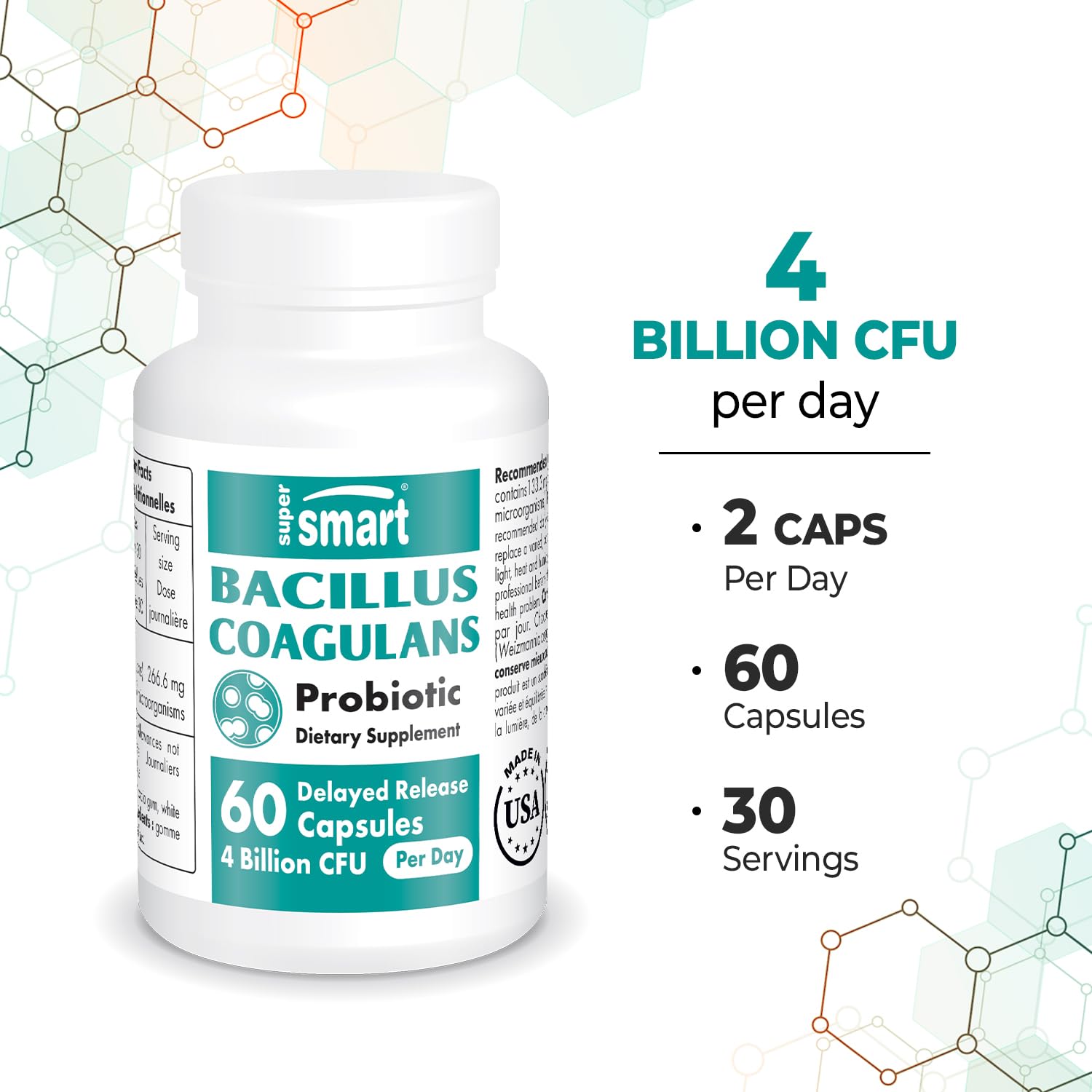 Supersmart - Bacillus Coagulans Probiotic 4 Billion CFU per Day (High Absorption) Supersmart uk supplements