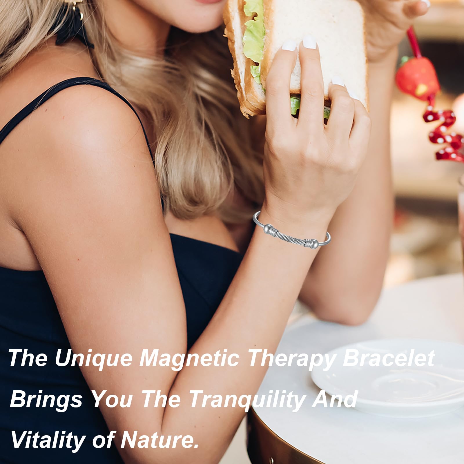 EnerMagiX Magnetic Bracelet for Women for Arthritis and Joint,Twisted Cable Stainless Steel Bangle EnerMagiX uk supplements