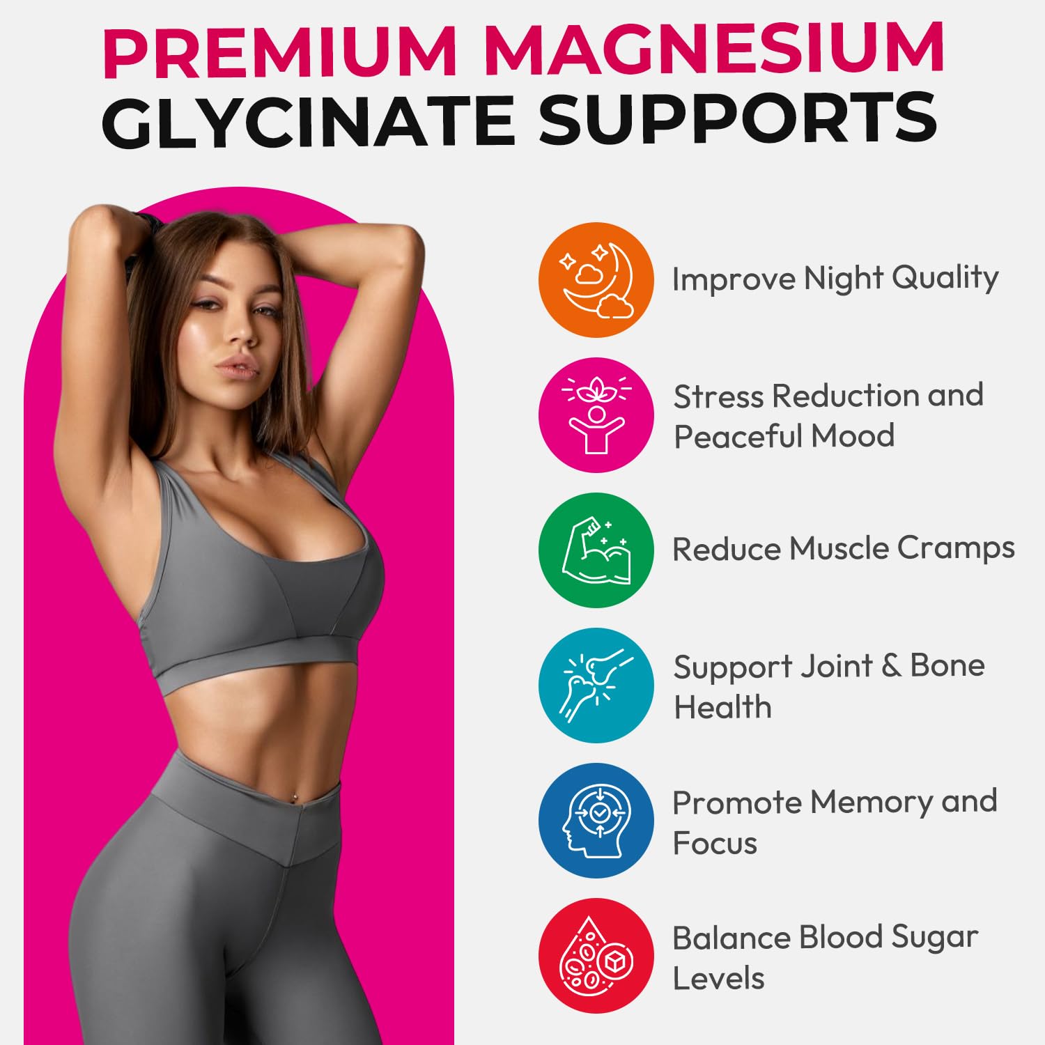 Magnesium Glycinate Gummies 600mg, High Absorption Magnesium Gummies, Black Currant Oil, Calcium, Vitamin B6, Sugar Free Chews for Adults & Kids Relaxation, Stress Relief, Night Rest CNFHDI uk supplements