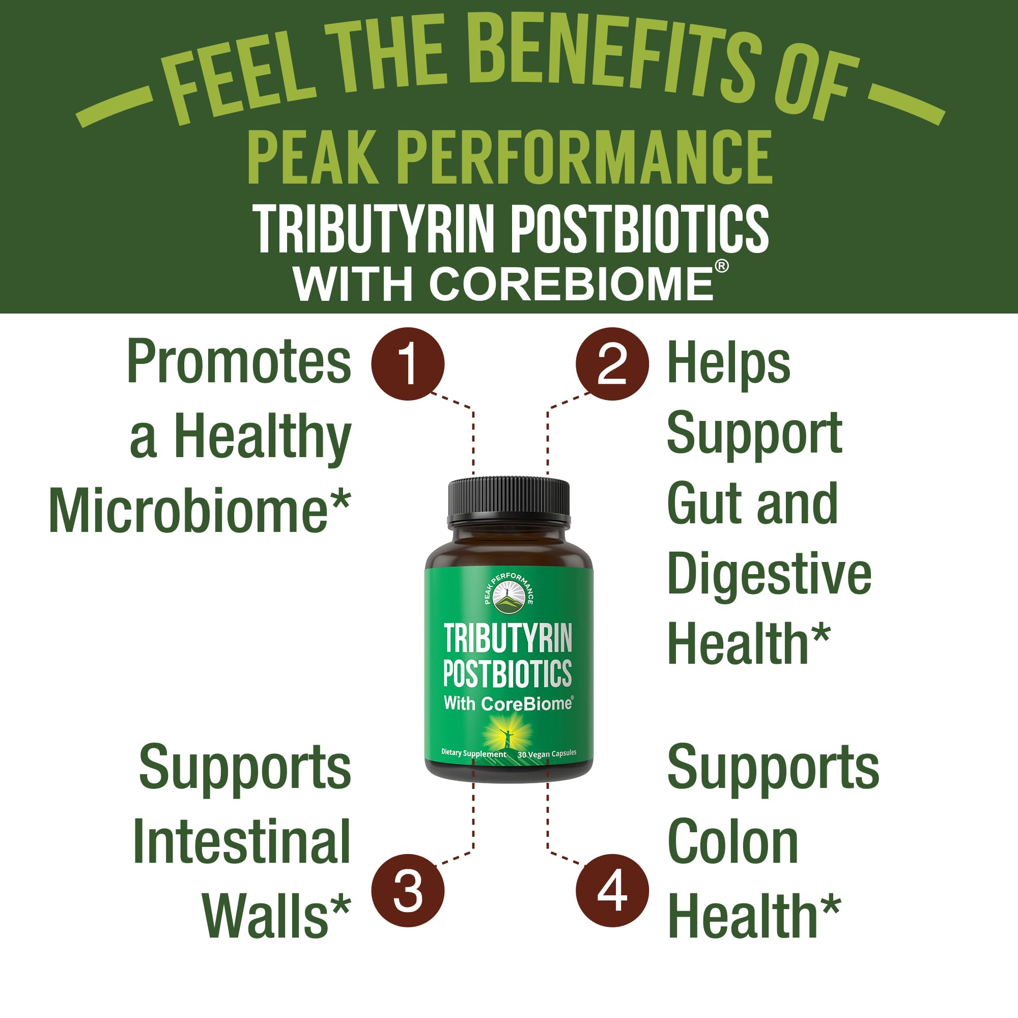 CoreBiome Tributyrin Postbiotic Supplement Clinically Tested for Gut Health. More Effective Than Sodium Butyrate Capsules. High Bioavailability Post Biotics for Digestive, Leaky Gut, Colon, Microbiome Peak Performance uk supplements