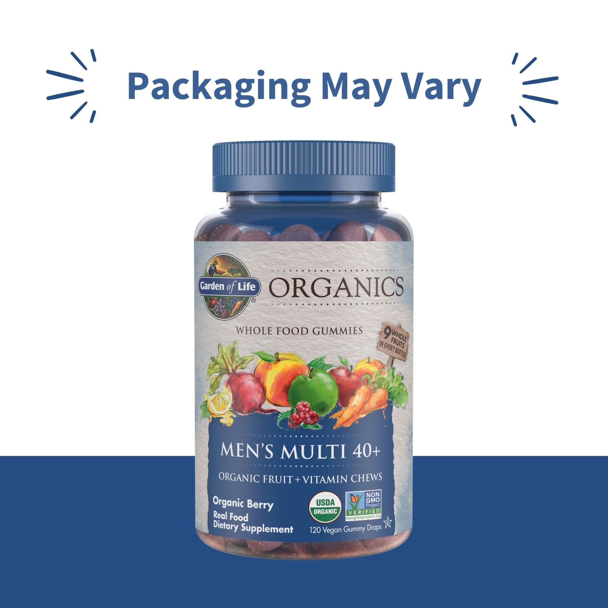 Garden of Life Organics Men 40+ Gummy Vitamins - Berry - Certified Organic, Non-GMO, Vegan, Kosher Complete Multi Garden of Life uk supplements