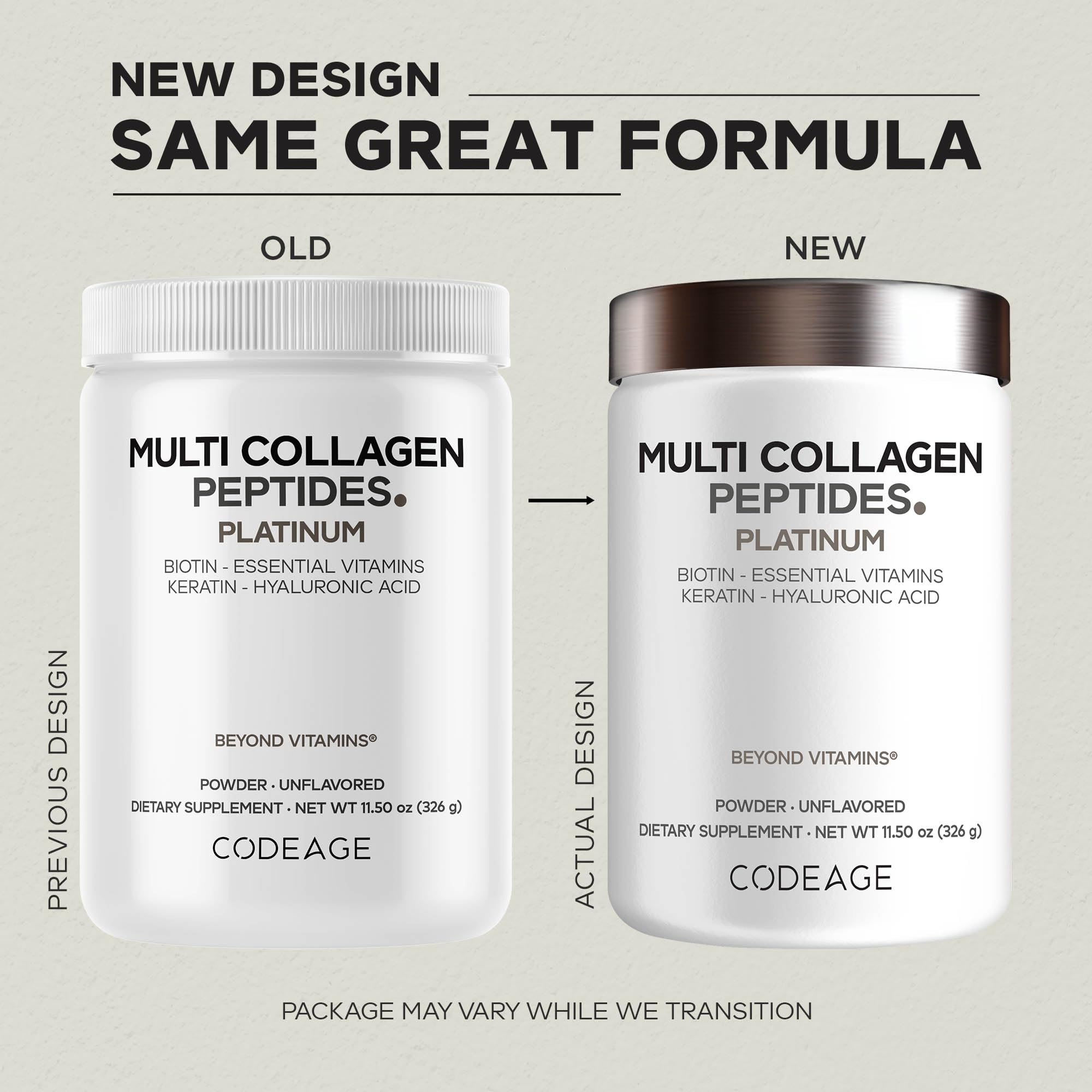 Codeage Multi Collagen for Women & Men Biotin 10000mcg Keratin, Protein Powder Vitamin C B6 D3, Hyaluronic Acid, Niacin - Hydrolyzed Collagen Coffee Creamer 5 Types - Unflavored - Non-GMO - 11.5oz Codeage uk supplements