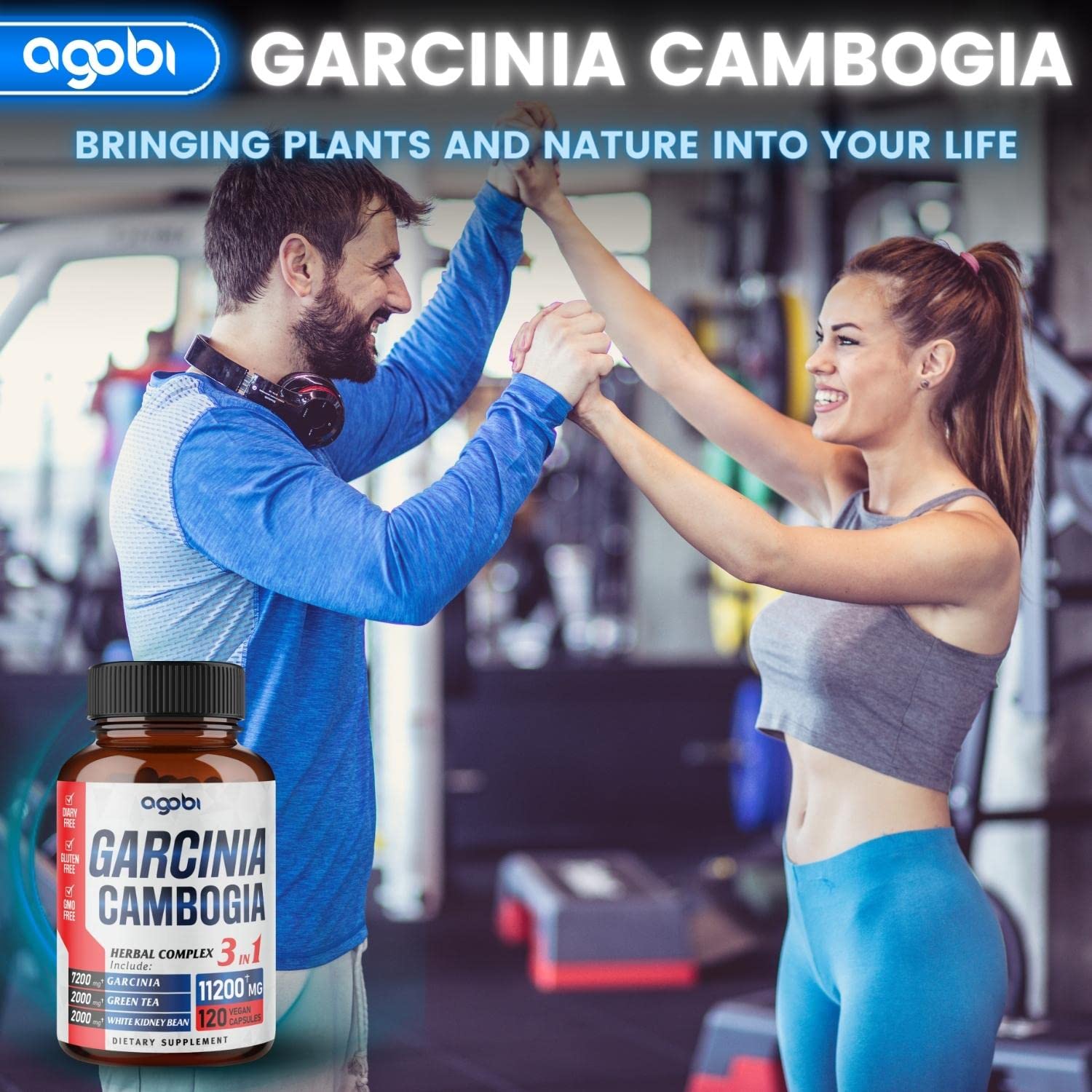 agobi 3in1 Garcinia Cambogia Extract Capsules - 11200mg Herbal Supplement for Body Health agobi uk supplements