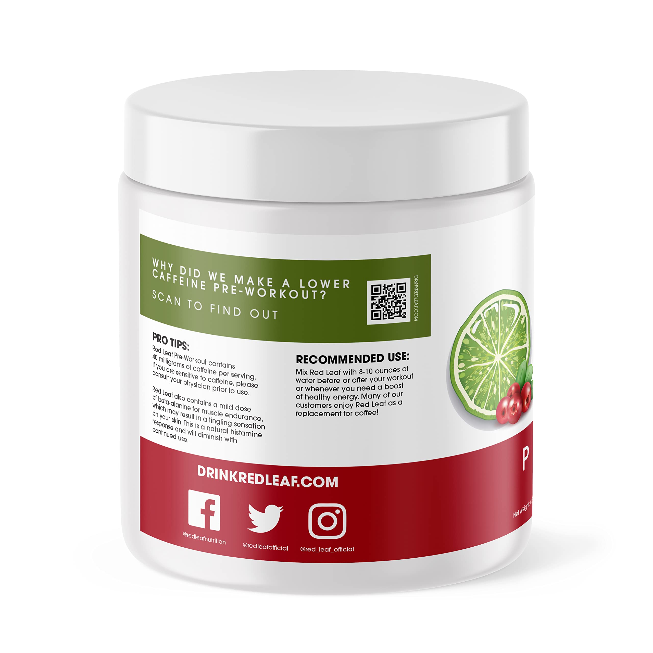 Red Leaf Pre Workout Energizer Powder, BCAA's, Beta-Alanine, Amino Acids and Green Tea Red Leaf uk supplements