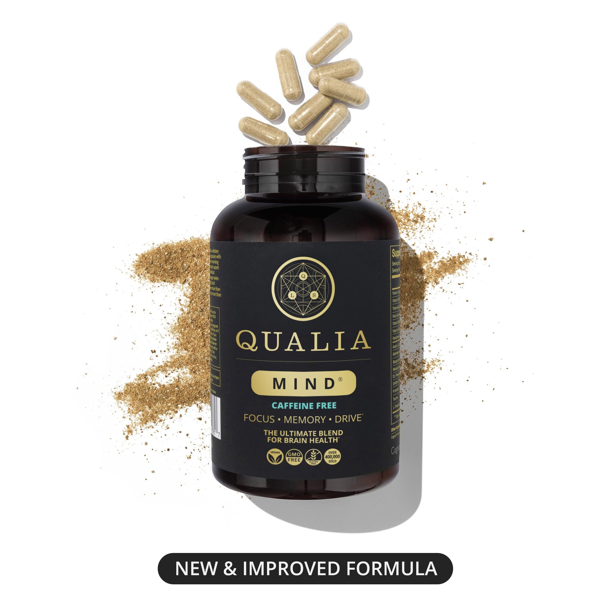 Qualia Mind (Caffeine Free) | The Ultimate Blend for Brain Health* | Doctor-Formulated Nootropic to Fuel Focus & Concentration* | Supports Long Term Brain Health| Maintain Drive & Productivity QUALIA LIFE SCIENCES uk supplements