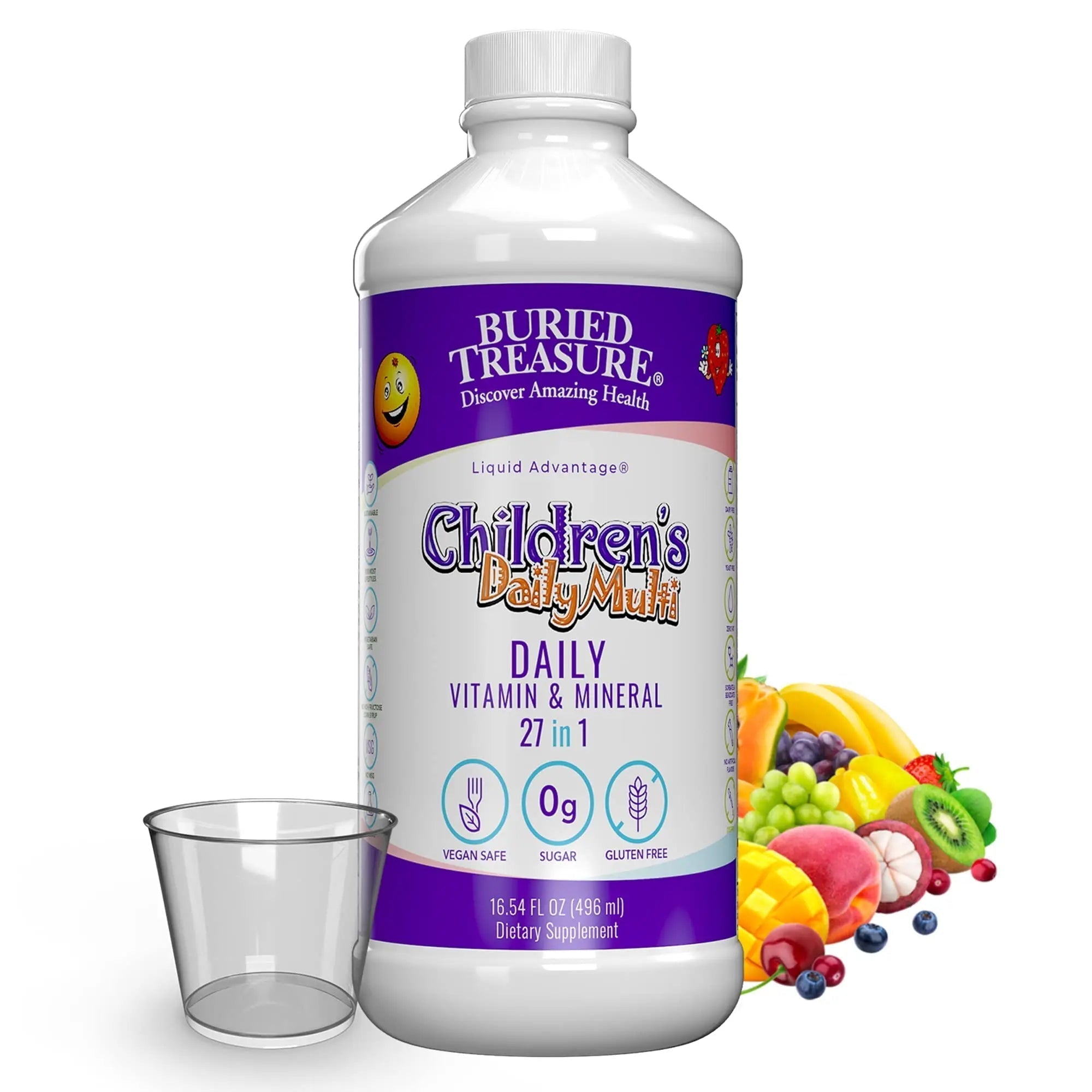 Buried Treasure Children's Daily Multi Liquid Multivitamin & Minerals Nutritional Dietary Vegan Supplement for Kids No Artificial Ingredients Buried Treasure uk supplements