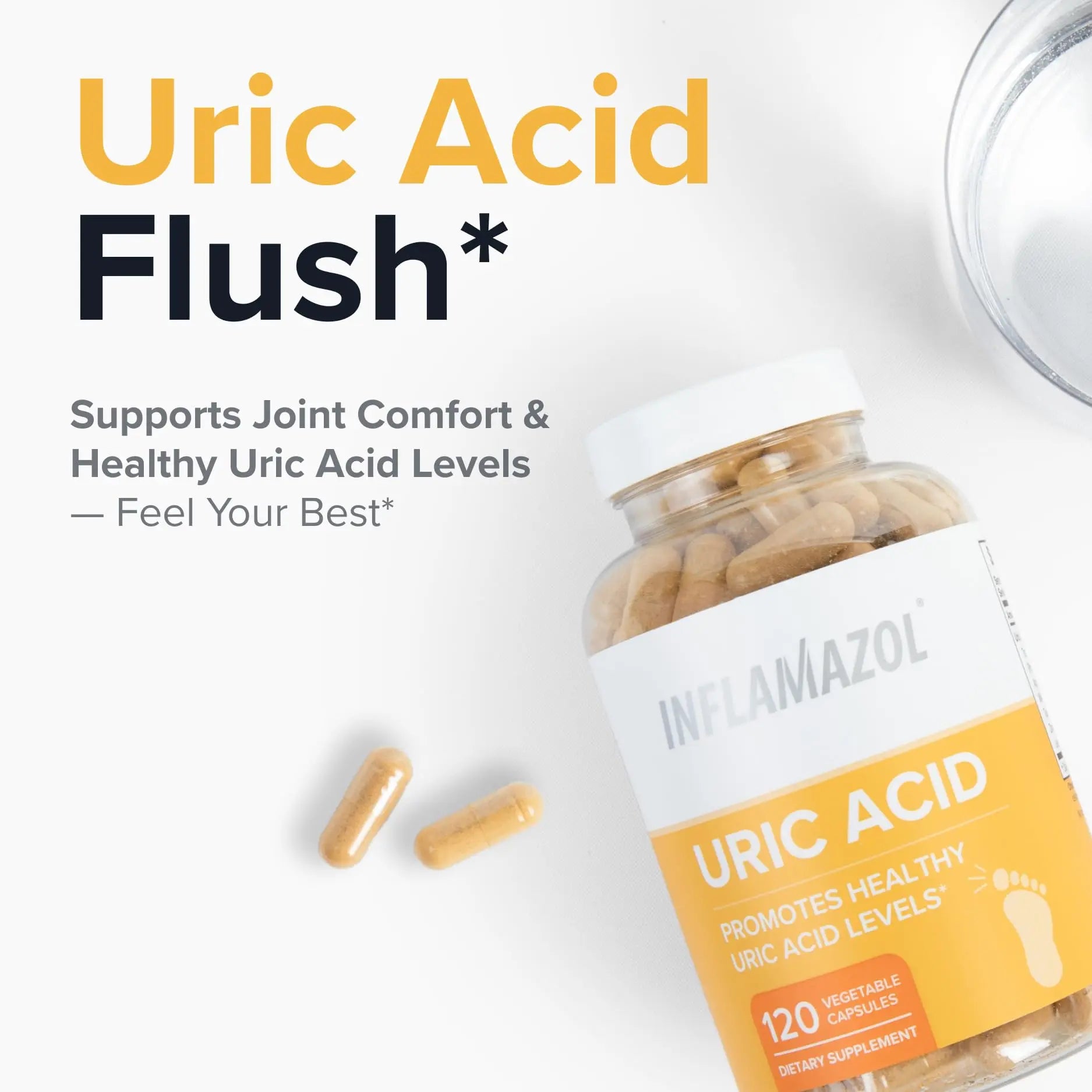 Inflamazol Uric Acid Cleanse – Premium Uric Acid Flush with Tart Cherry, Turmeric & Celery Seed for Joint & Uric Acid Support – Joint Supplements for Men & Women – 120 Capsules Inflamazol uk supplements