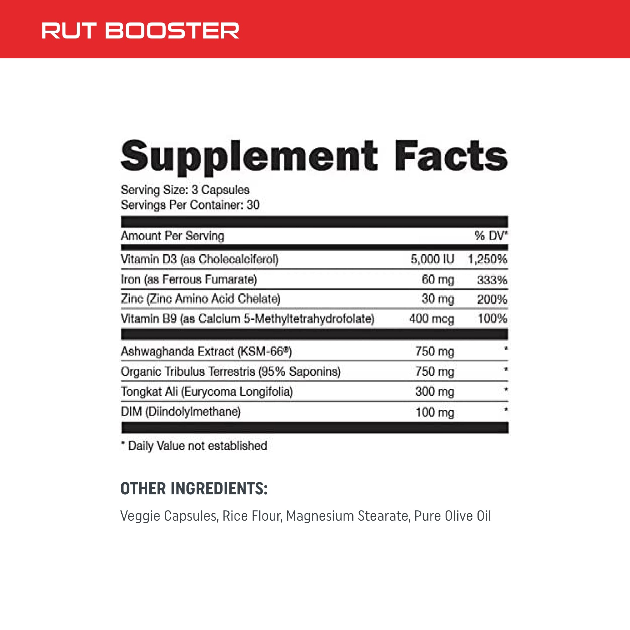 Bucked Up RUT - Testo Booster - Best All-Natural Test Formula for Men - Energy, Endurance, Strength, and Stamina Booster - Muscle Composition Aid - Male Supplements (90 Capsules/Pills) TyeinGo uk supplements