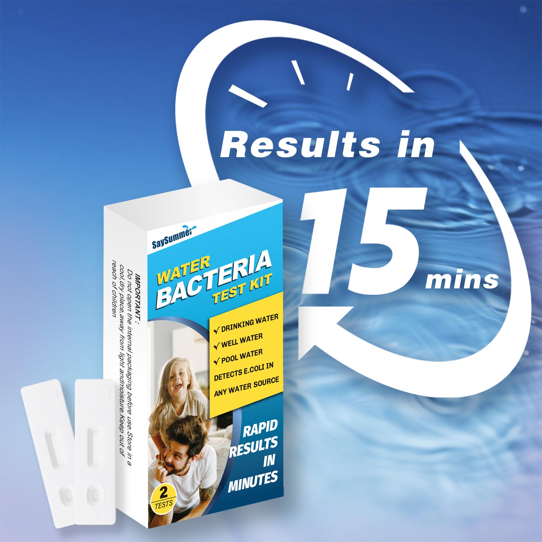 Water Bacteria Test Kit for Drinking Water: Results in 15 Minutes Coliform Bacteria Water Test Kit 2 Counts for Any Water Source Including Well Water Pool Water SaySummer uk supplements