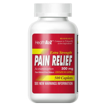 HealthA2Z® Extra Strength Pain Relief | Acetaminophen 500mg | Contains No Aspirin | Fever Reducer | Pain Reliever (500 Count (Pack of 1)) HealthA2Z uk supplements