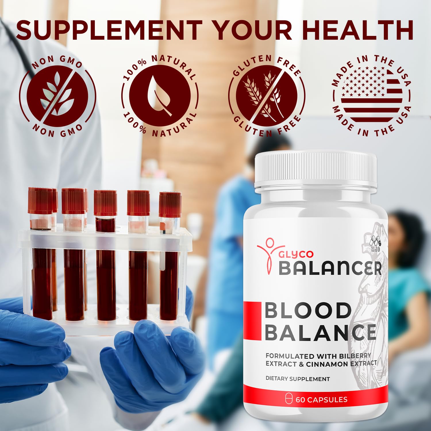 Glyco Balancer Capsules, Official GlycoBalancer Health Support Pills With All Natural Ingredients, Glyco Balancer Advanced Health & Wellness Support with Premium Vitamins for Women & Men (60 Capsules) MJO uk supplements